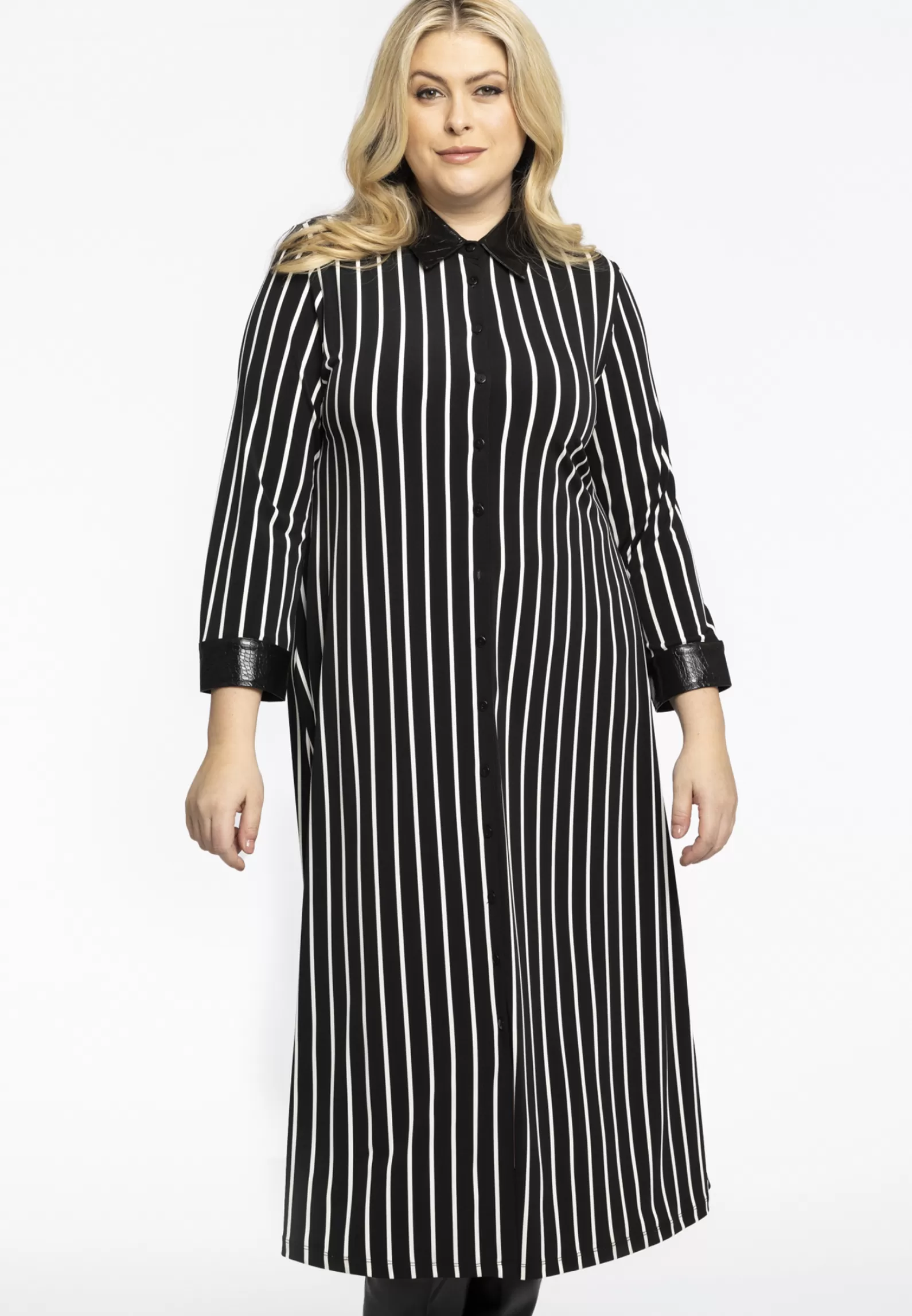 Shop Blouse Dress Croco Collar Stripes Women Dresses