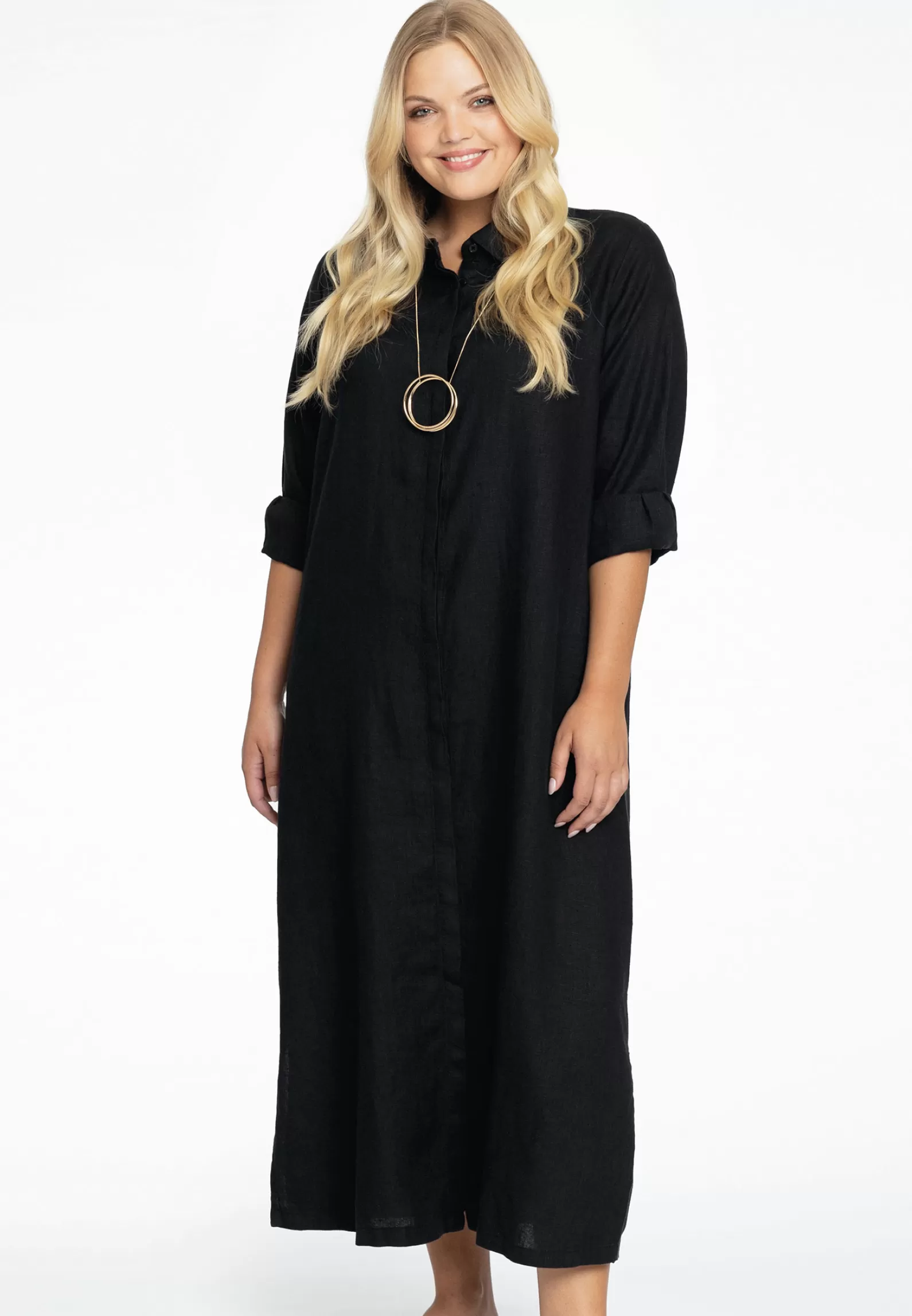 Fashion Blouse Long 3/4 Sleeves Linen Women Blouses