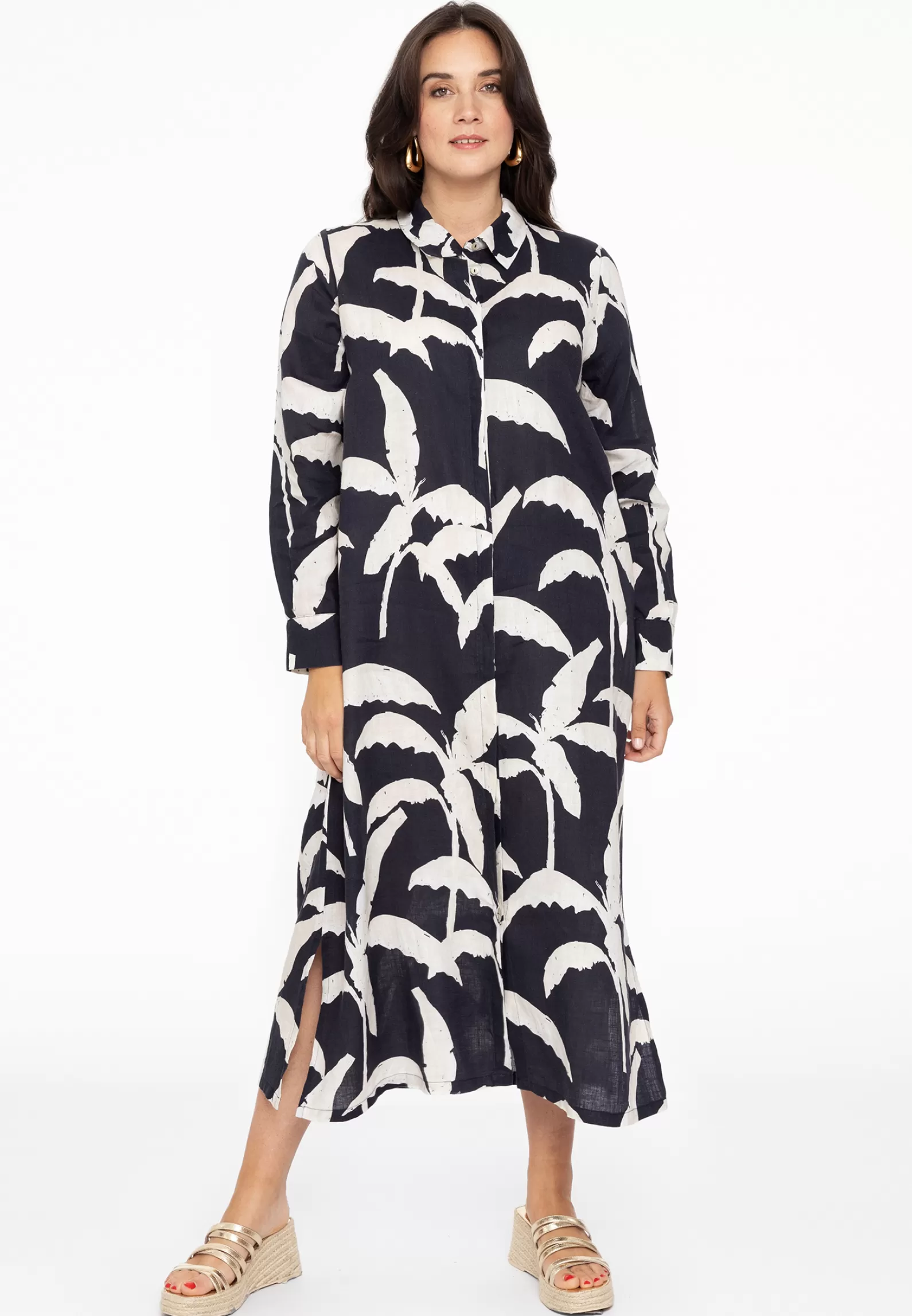 Shop Blouse Long Palm Tree Women Blouses