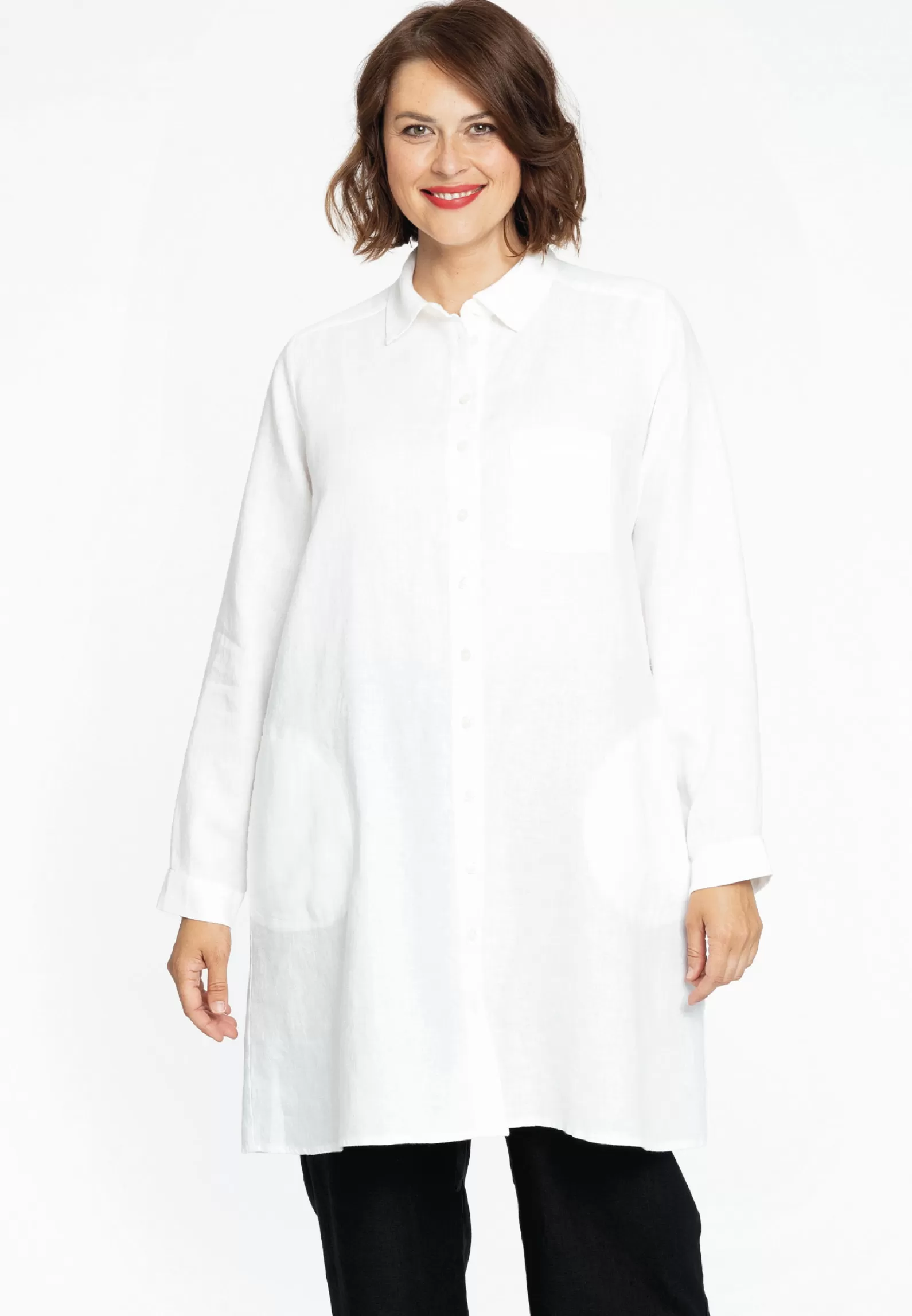 Store Blouse Pockets Linen Women Blouses