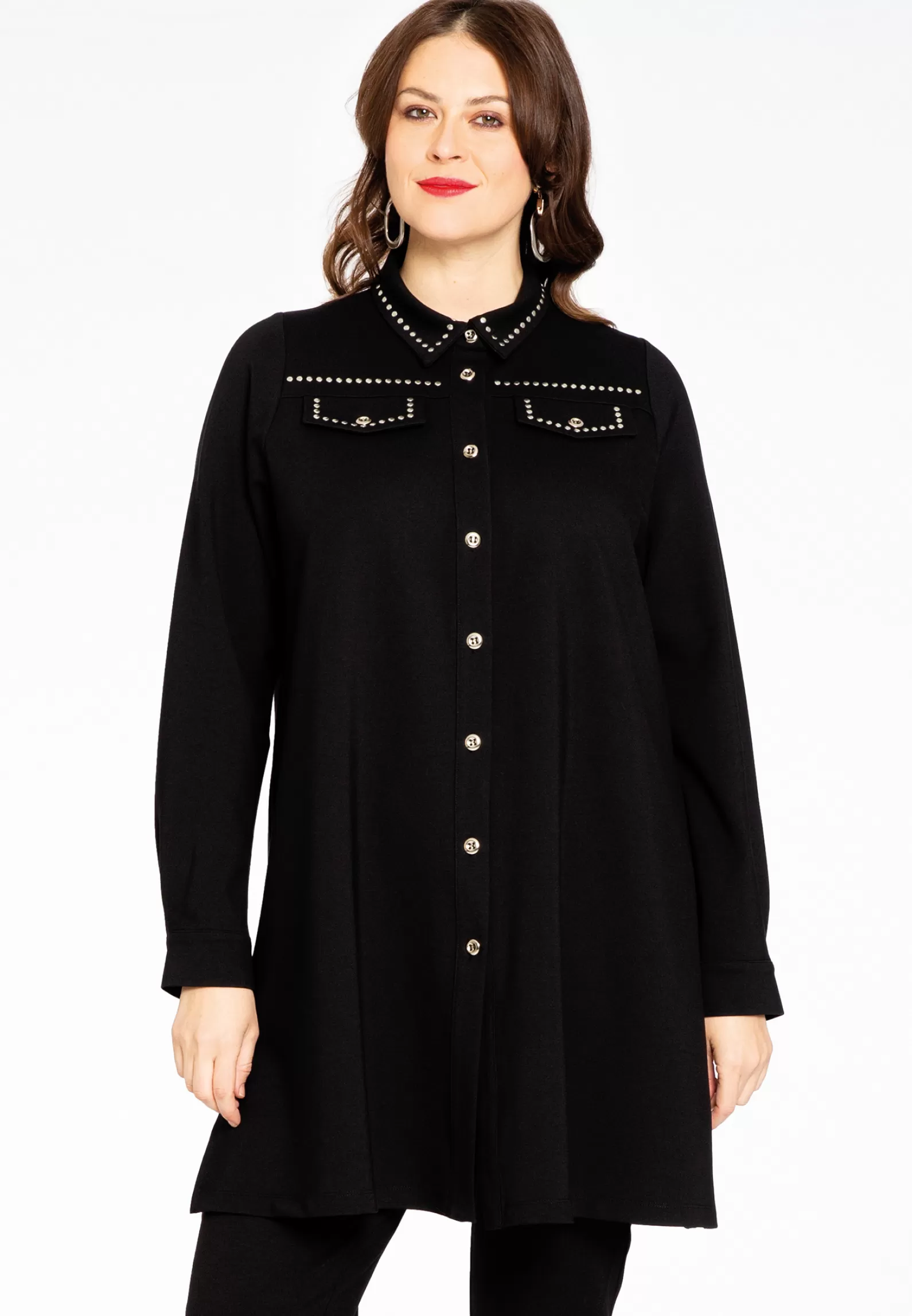 Discount Blouse With Studs Interlock Women Blouses