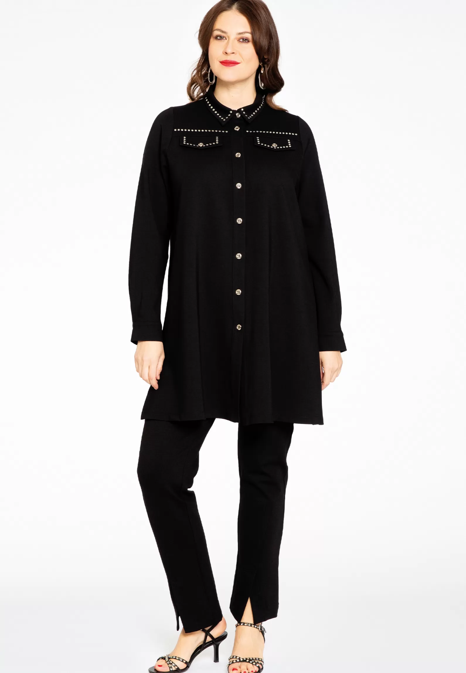 Discount Blouse With Studs Interlock Women Blouses