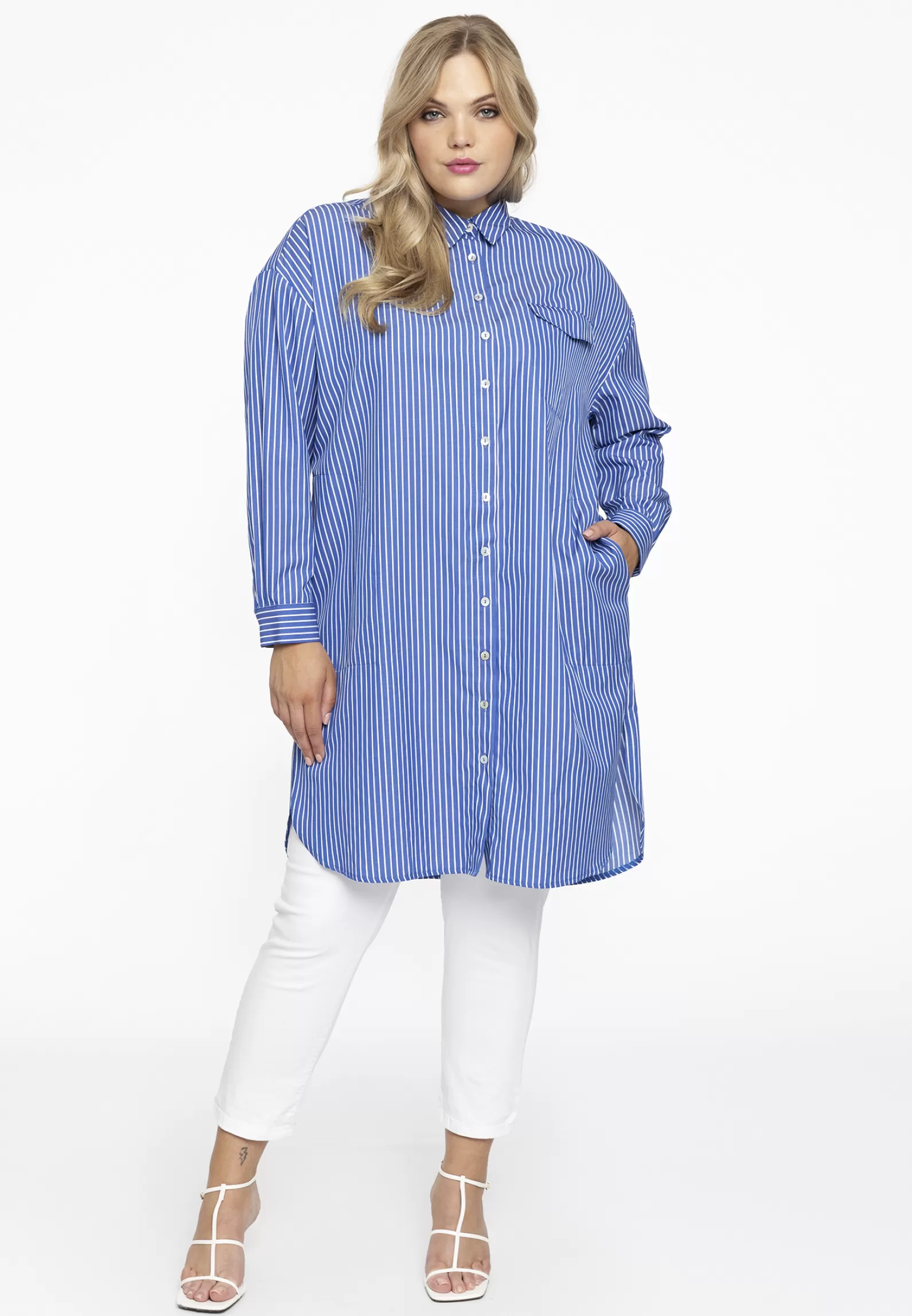 Hot Blouse-Dress Small Stripe Women Dresses