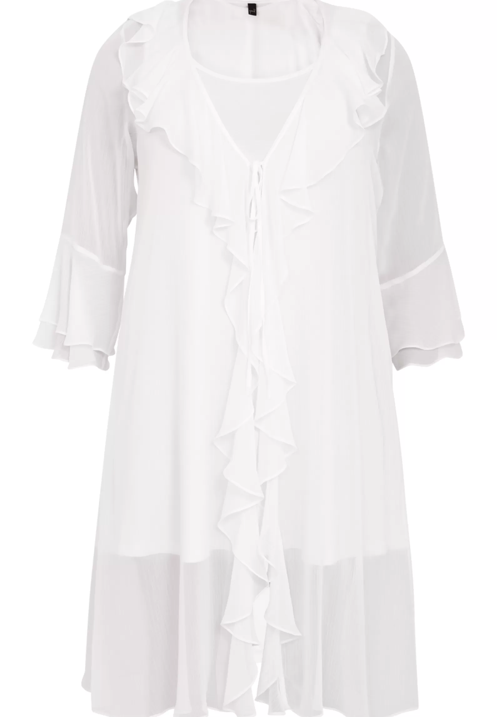 Cheap Cardi-Blouse Frilled Voile Women Blouses