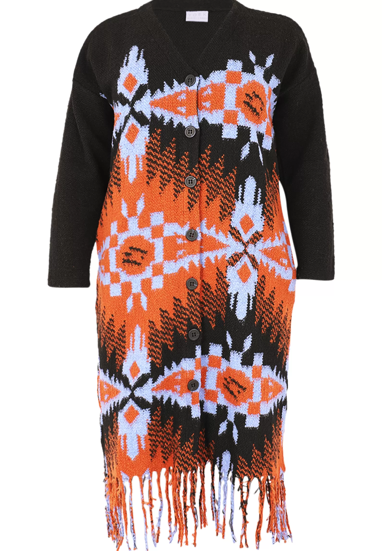Store Cardigan Fringing Jacquard Women Sweaters & Cardigans