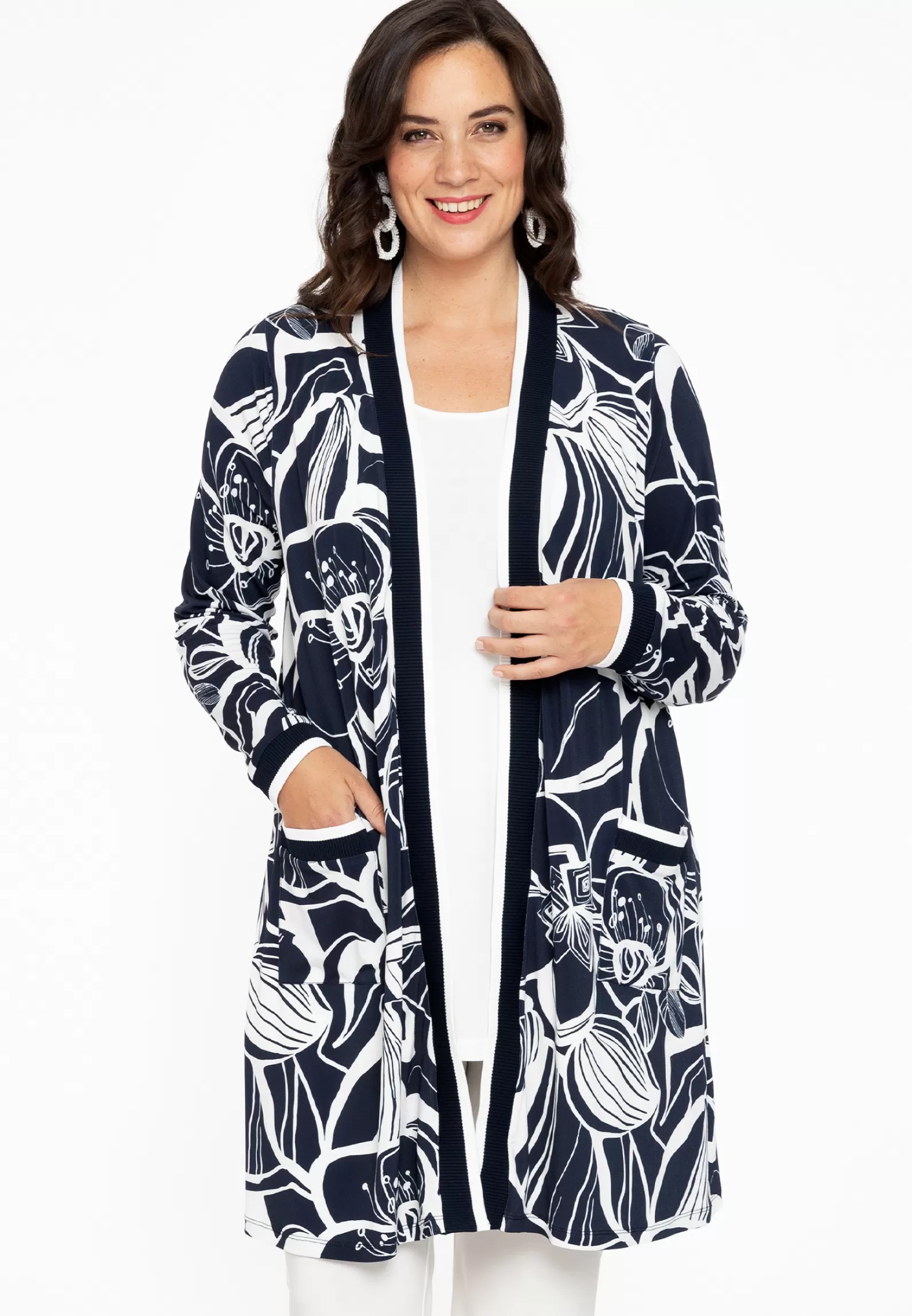 Shop Cardigan Pocket Sketch Women Sweaters & Cardigans