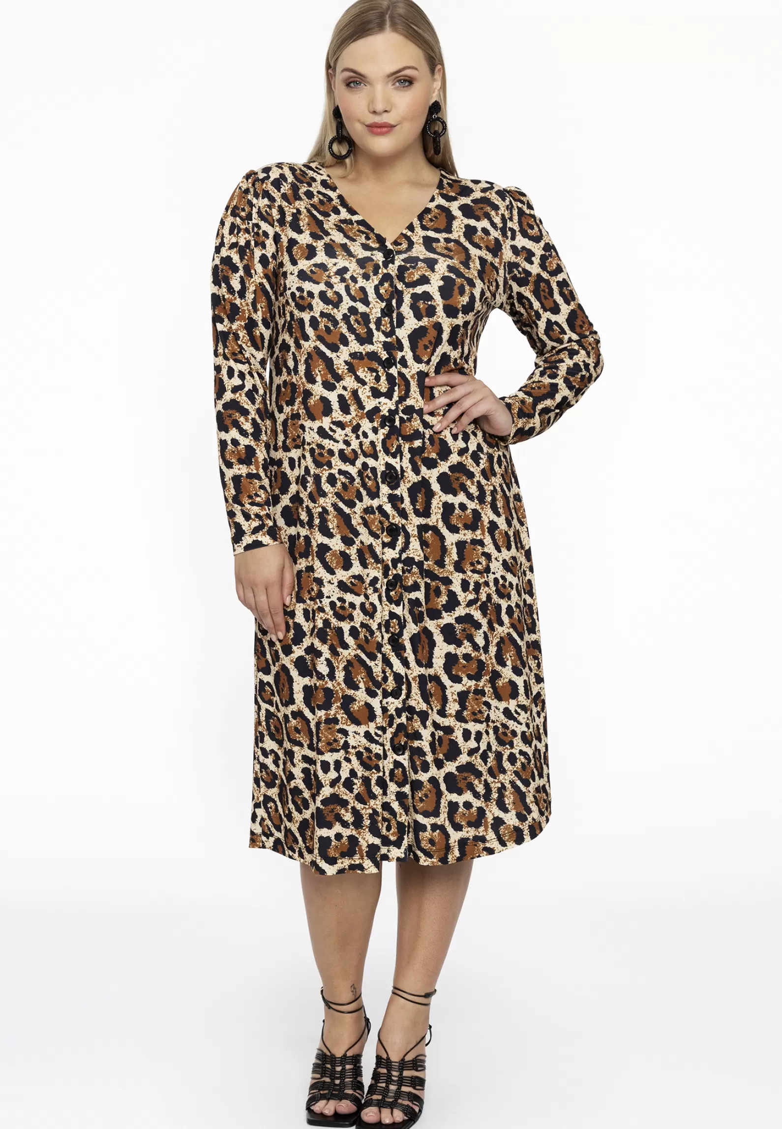 Best Cardigan Puff Sleeve Leopard Women Sweaters & Cardigans