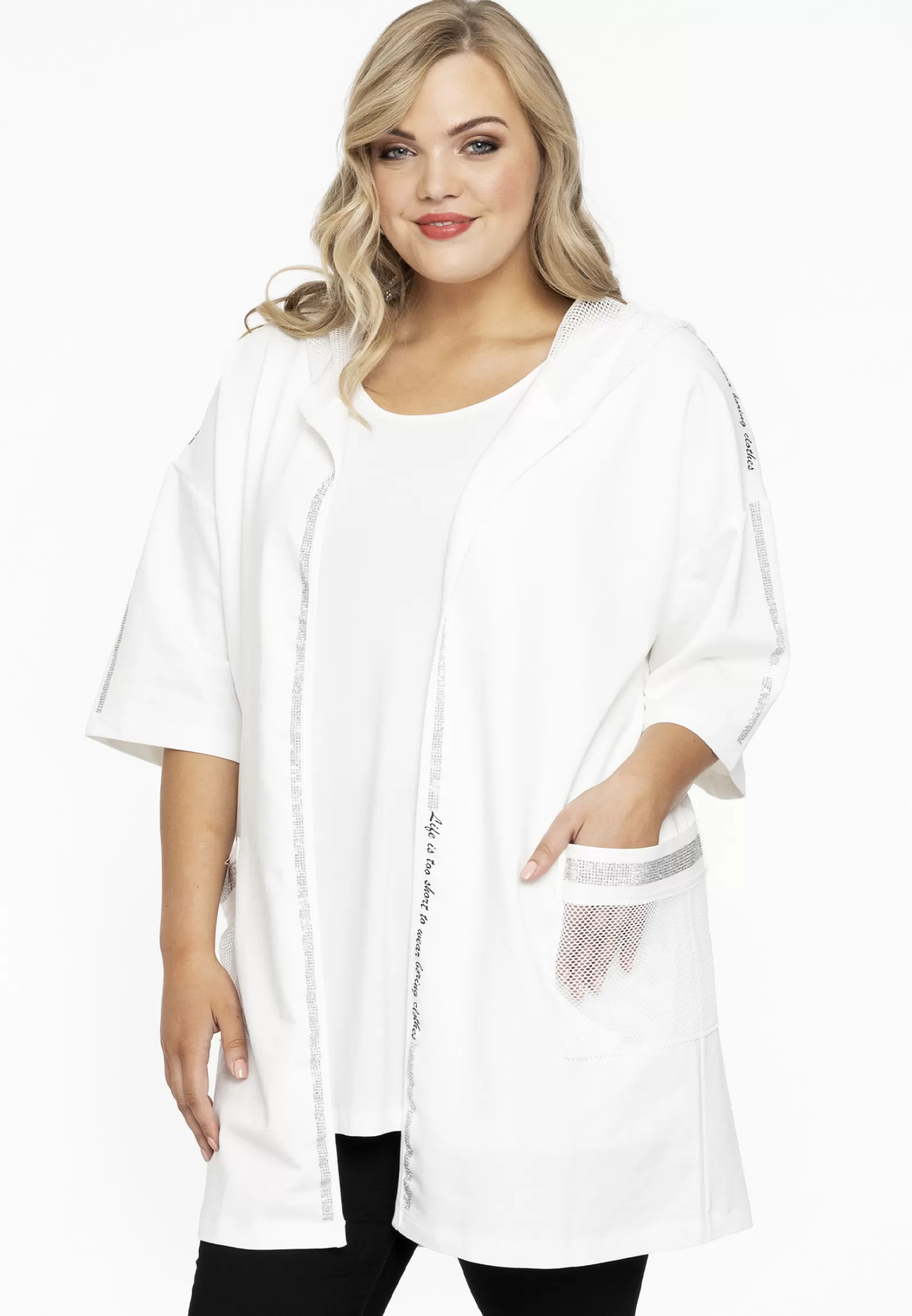 Cheap Cardigan With Hoodie And Strass Women Sweaters & Cardigans