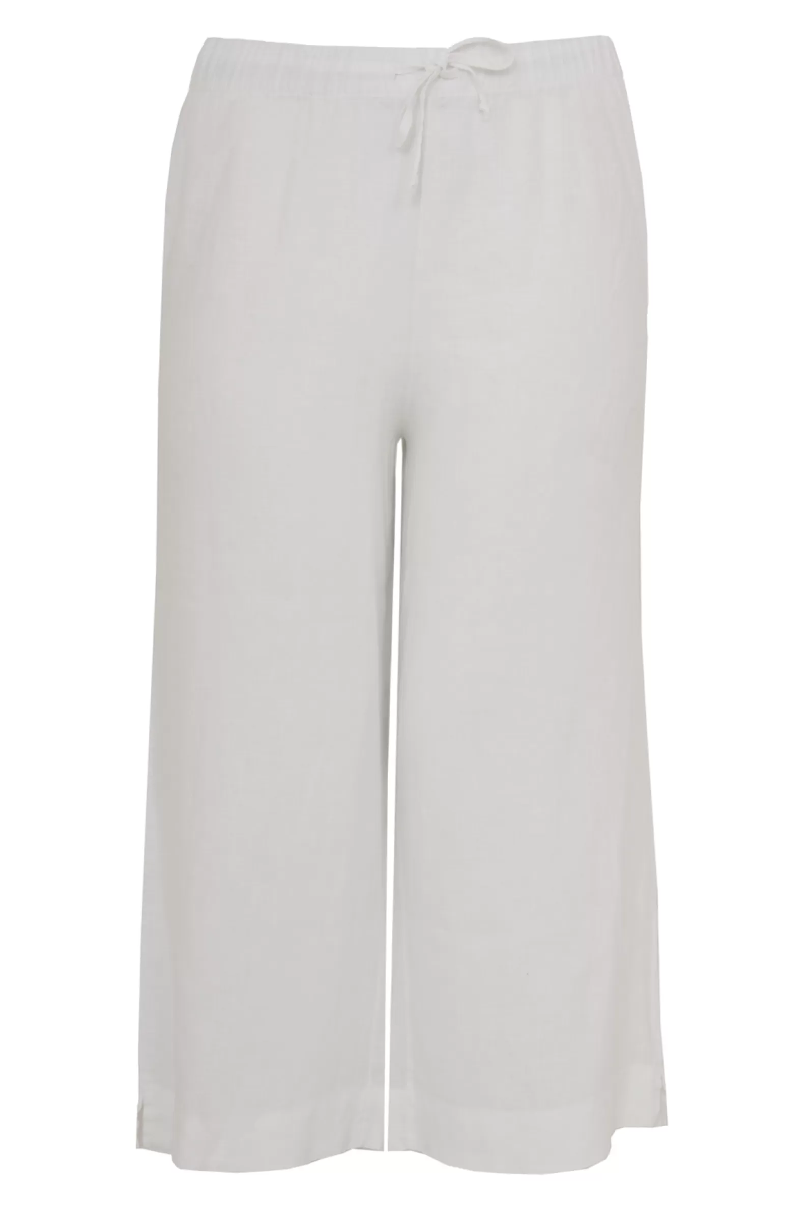Hot Cropped Trousers Waist Cord Linen Women Trousers