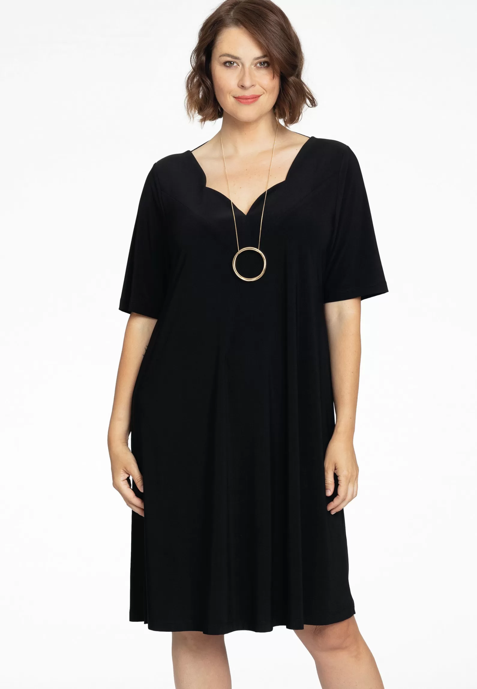 Hot Dress A-Line Double V-Neck Dolce Women Dresses