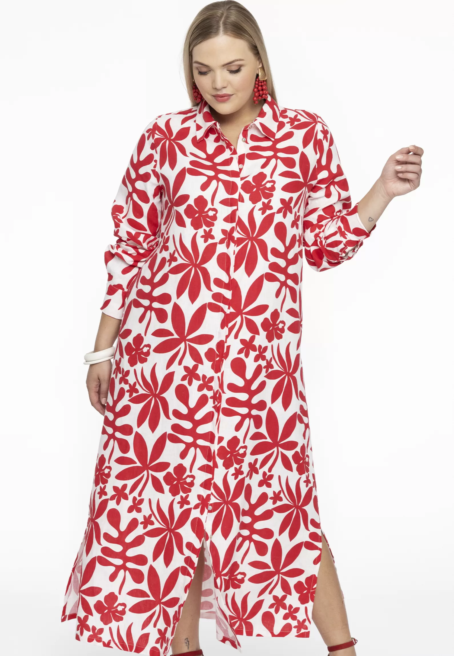 Best Sale Dress Buttons Long Anna Women Blouses