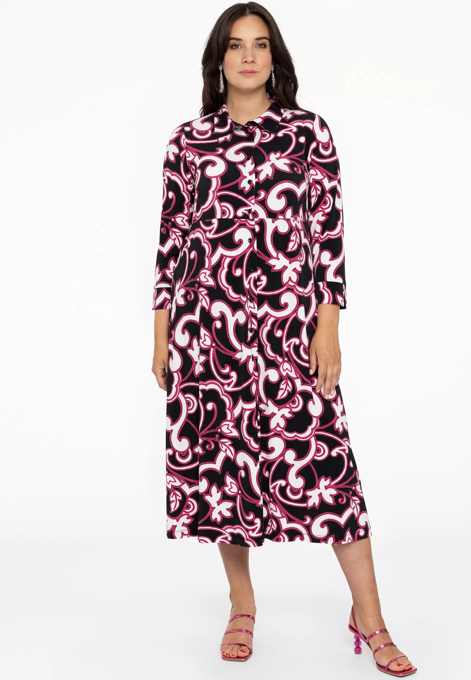 Fashion Dress Buttons Long Dakota Women Dresses
