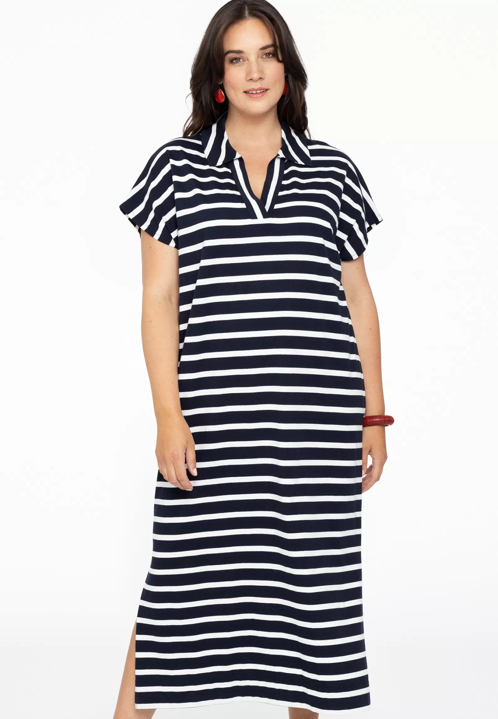 Best Sale Dress Collar Slits Breton Women Dresses