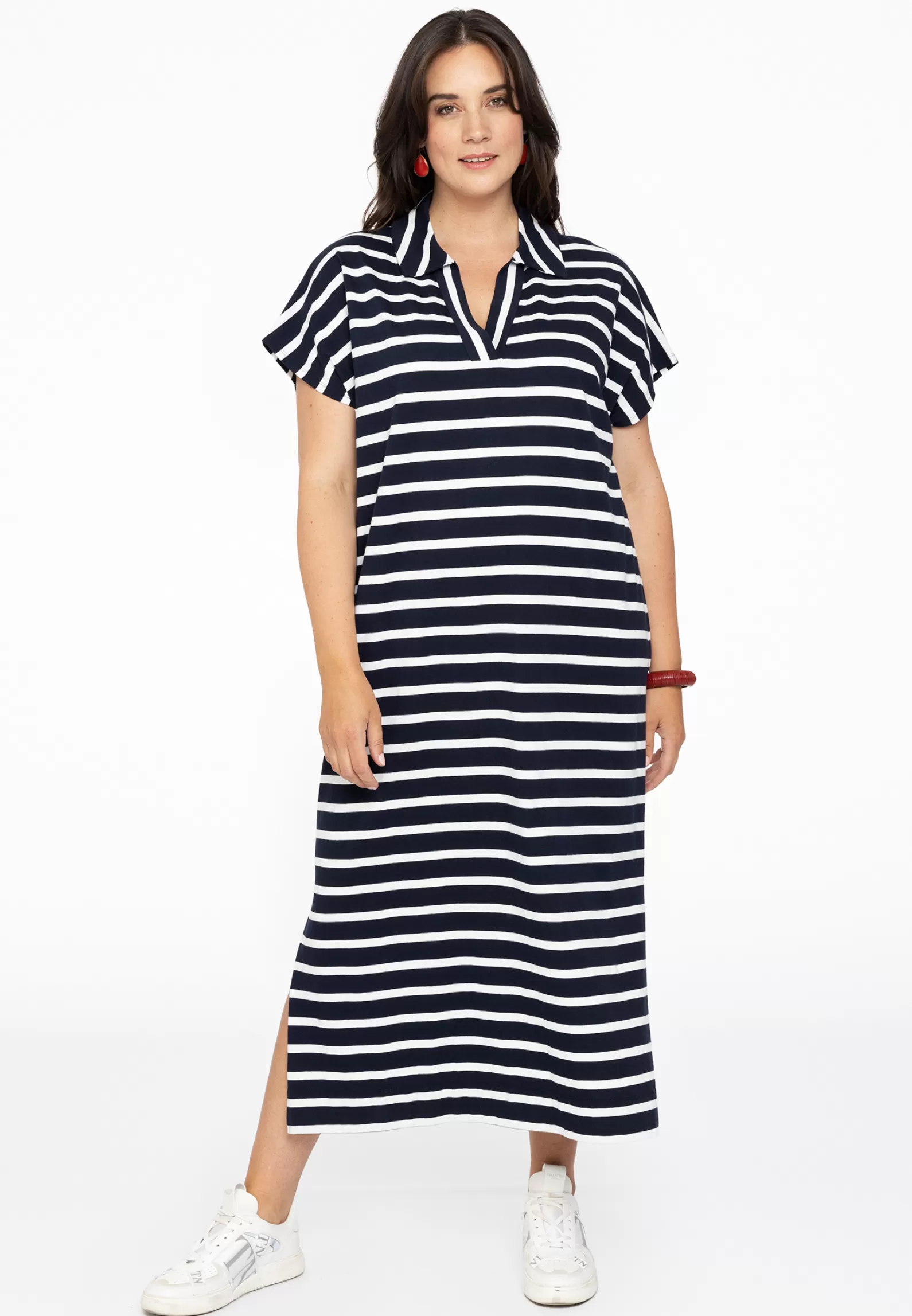 Best Sale Dress Collar Slits Breton Women Dresses