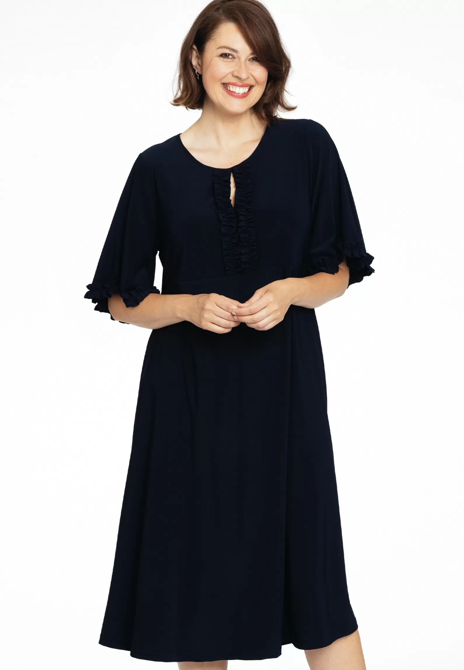Cheap Dress Frilled Sleeves Dolce Women Dresses