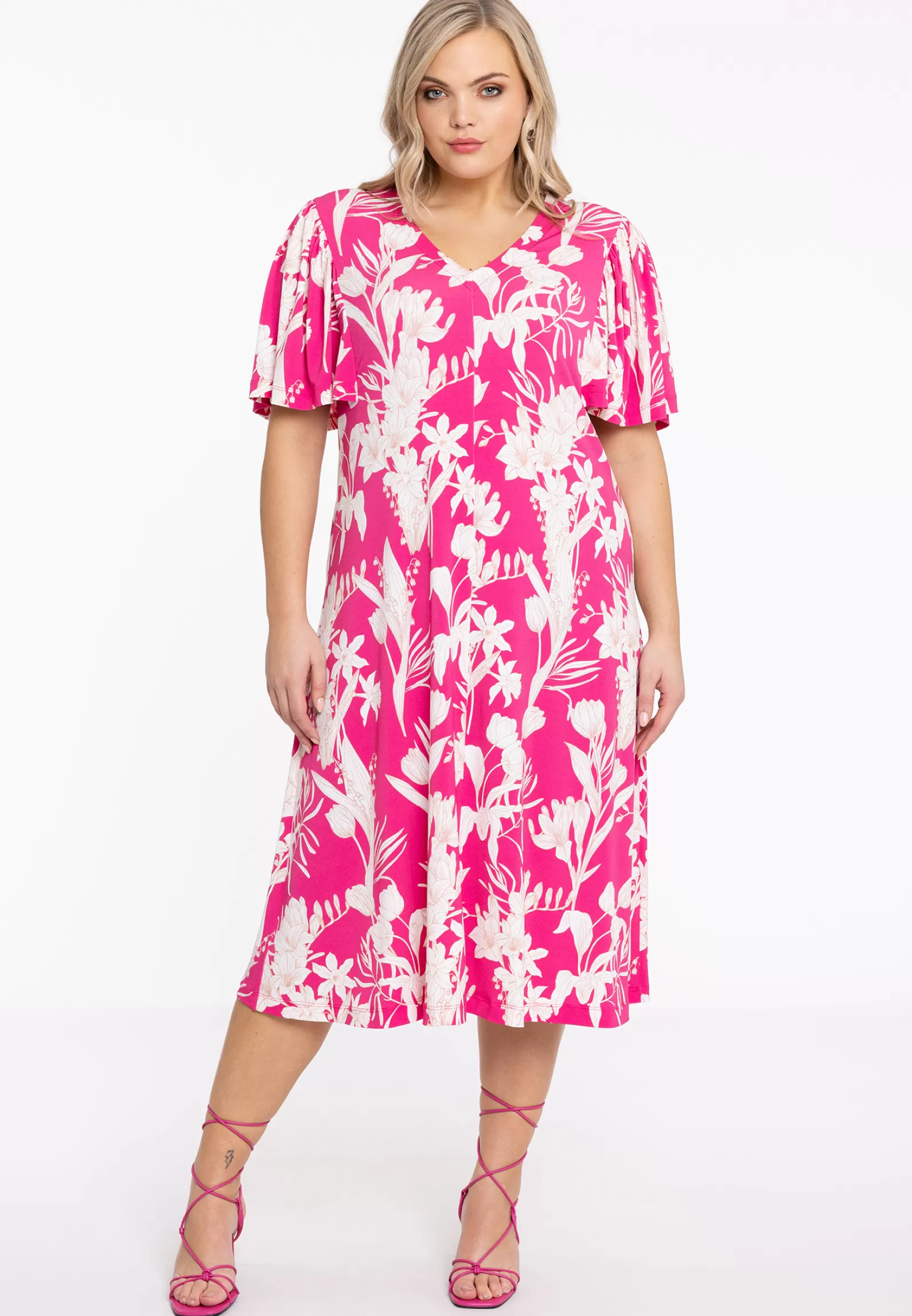 New Dress Gathered Circlesleeve Freesia Women Dresses