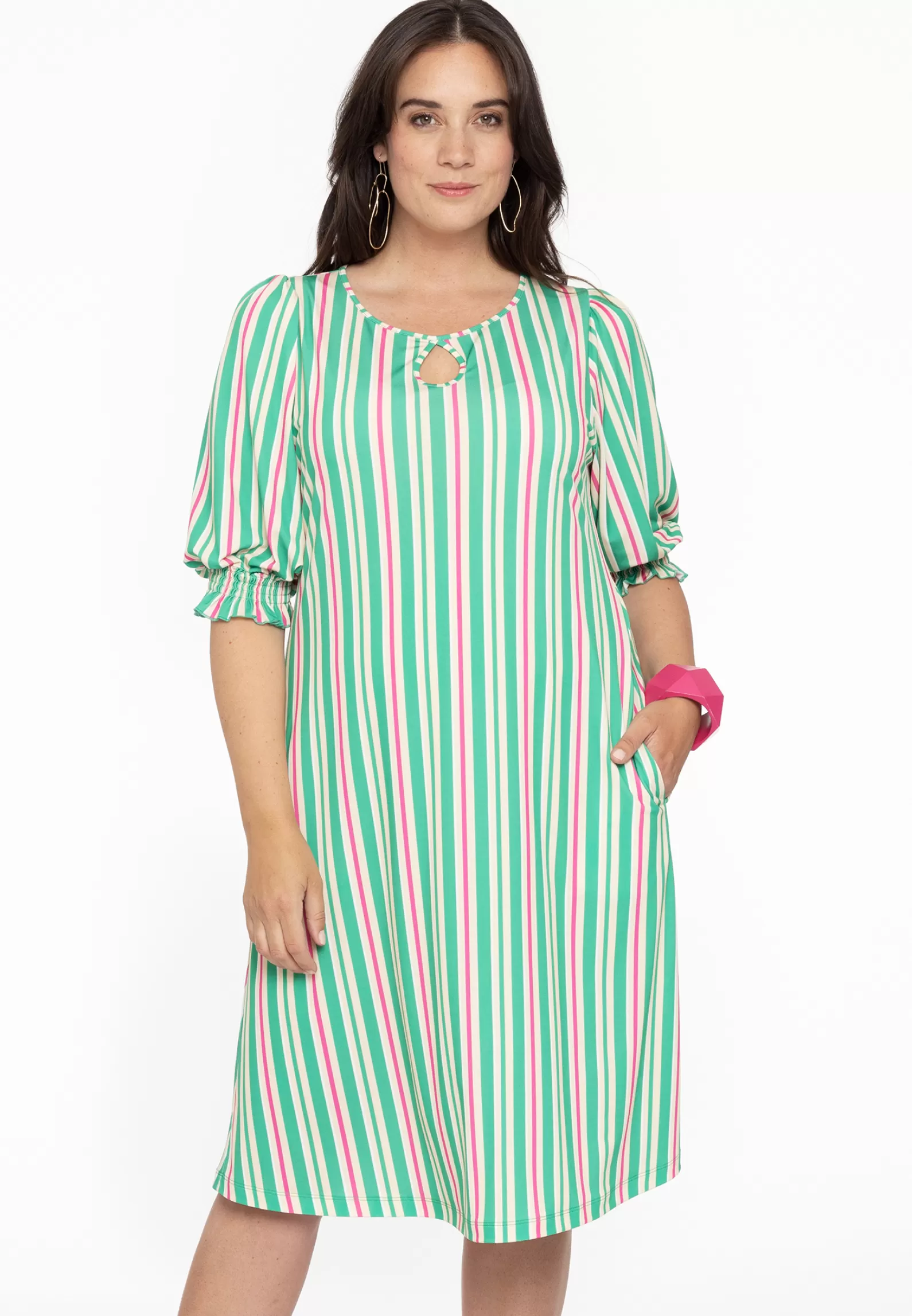 Store Dress Lantern Puff Sleeve Stripy Women Dresses