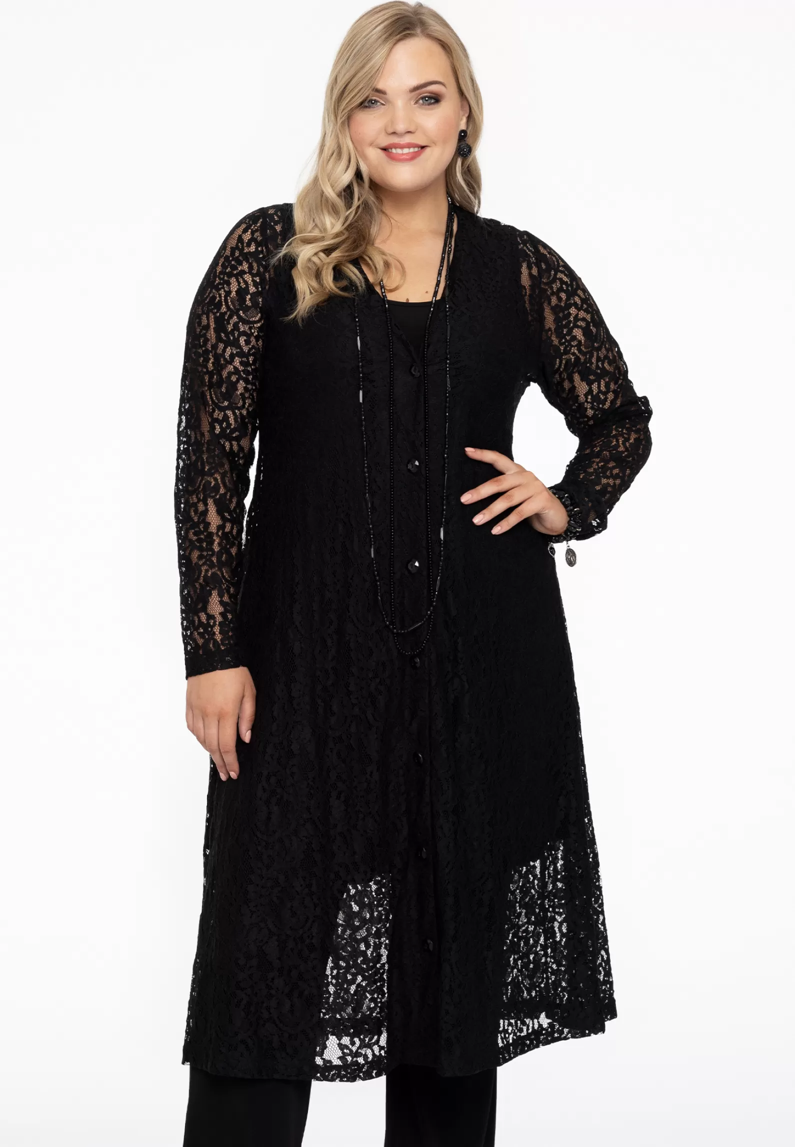 Discount Dress Long Buttoned Lace Women Dresses