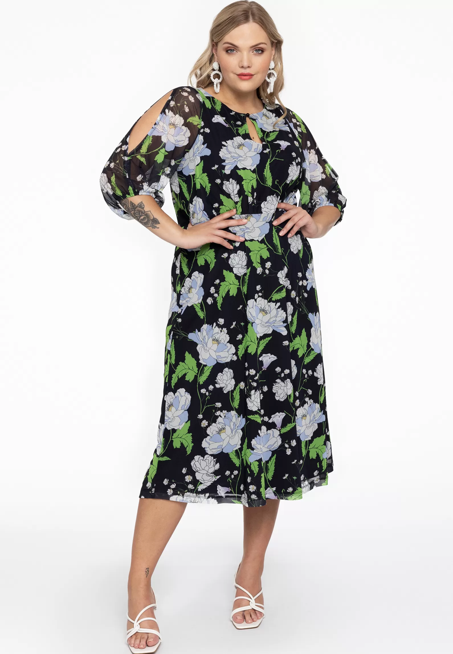 Clearance Dress Open Shoulder Daisies Women Dresses