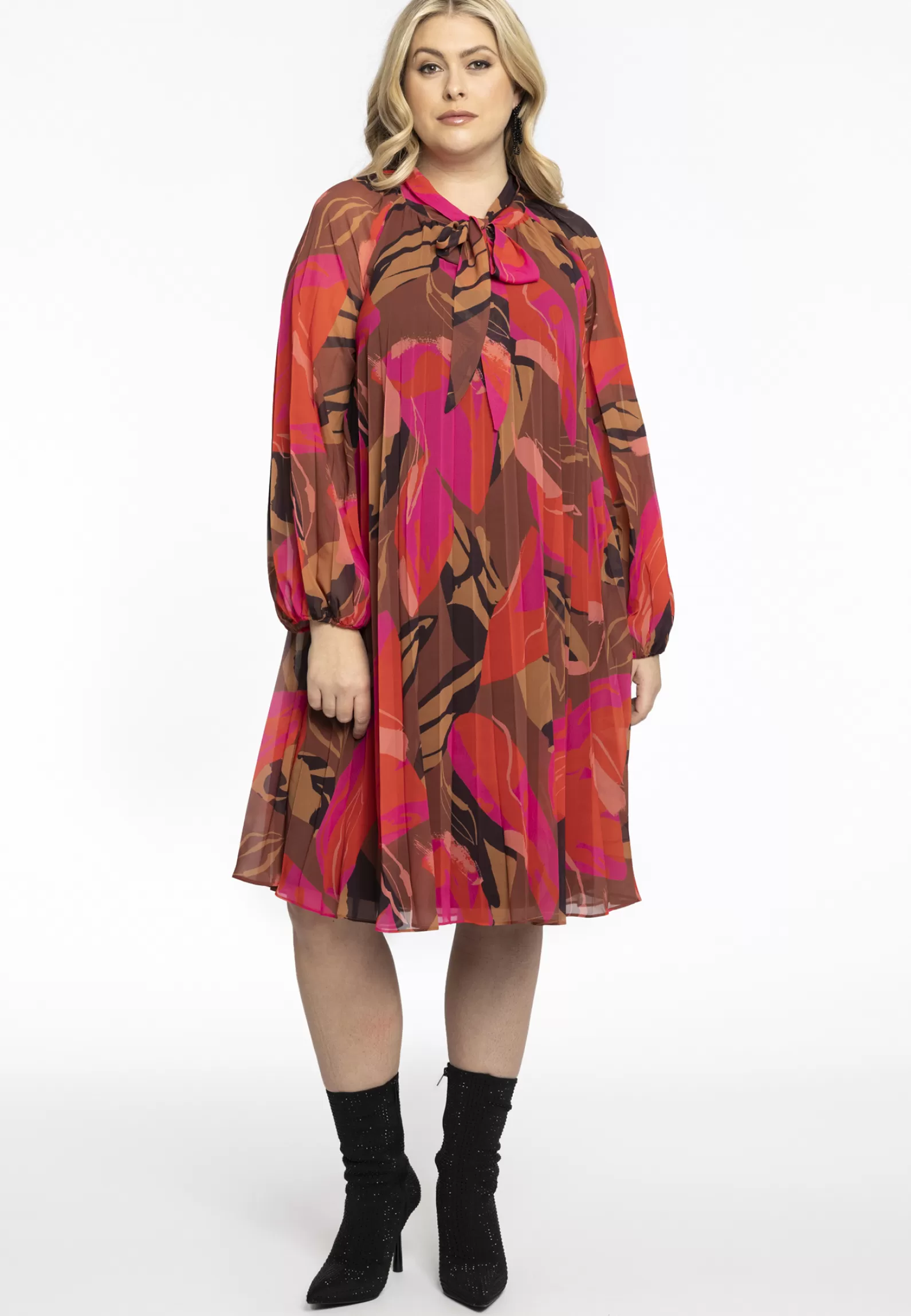 New Dress Plissee Bowtie Evi Women Dresses