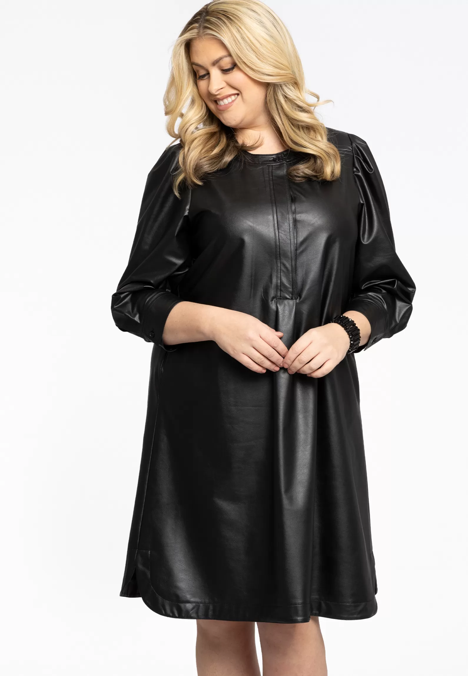 Store Dress Puff Sleeve Faux Women Dresses