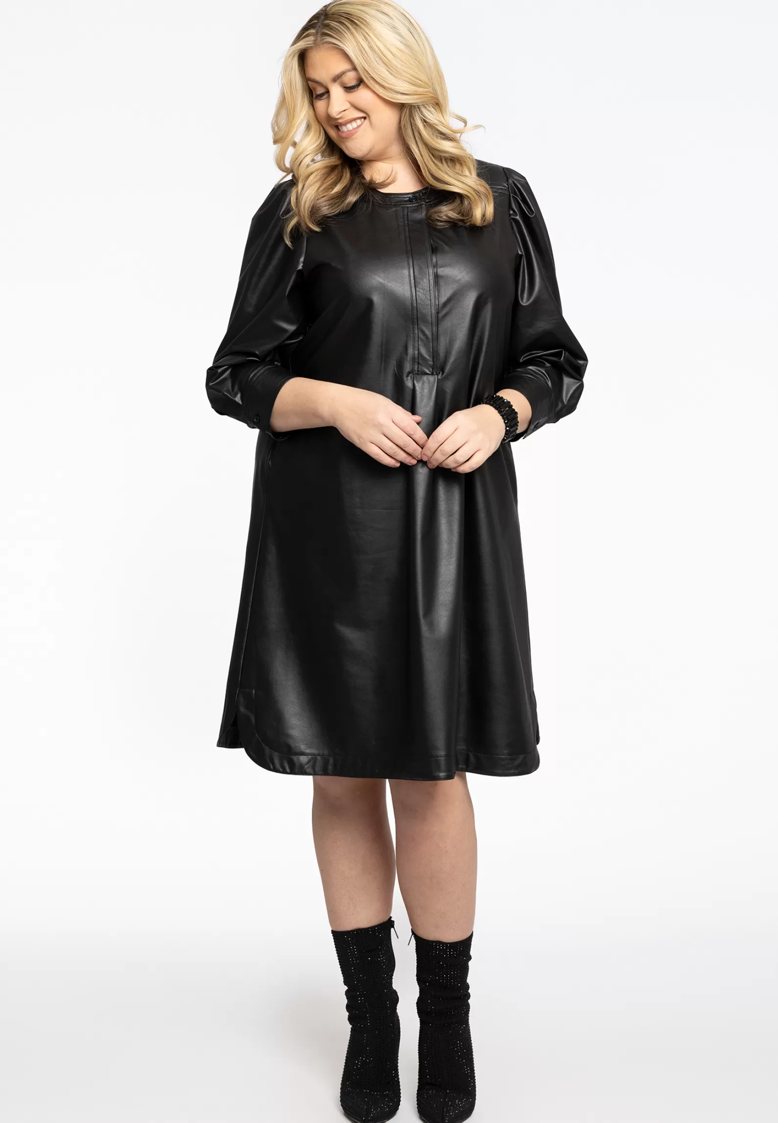 Store Dress Puff Sleeve Faux Women Dresses