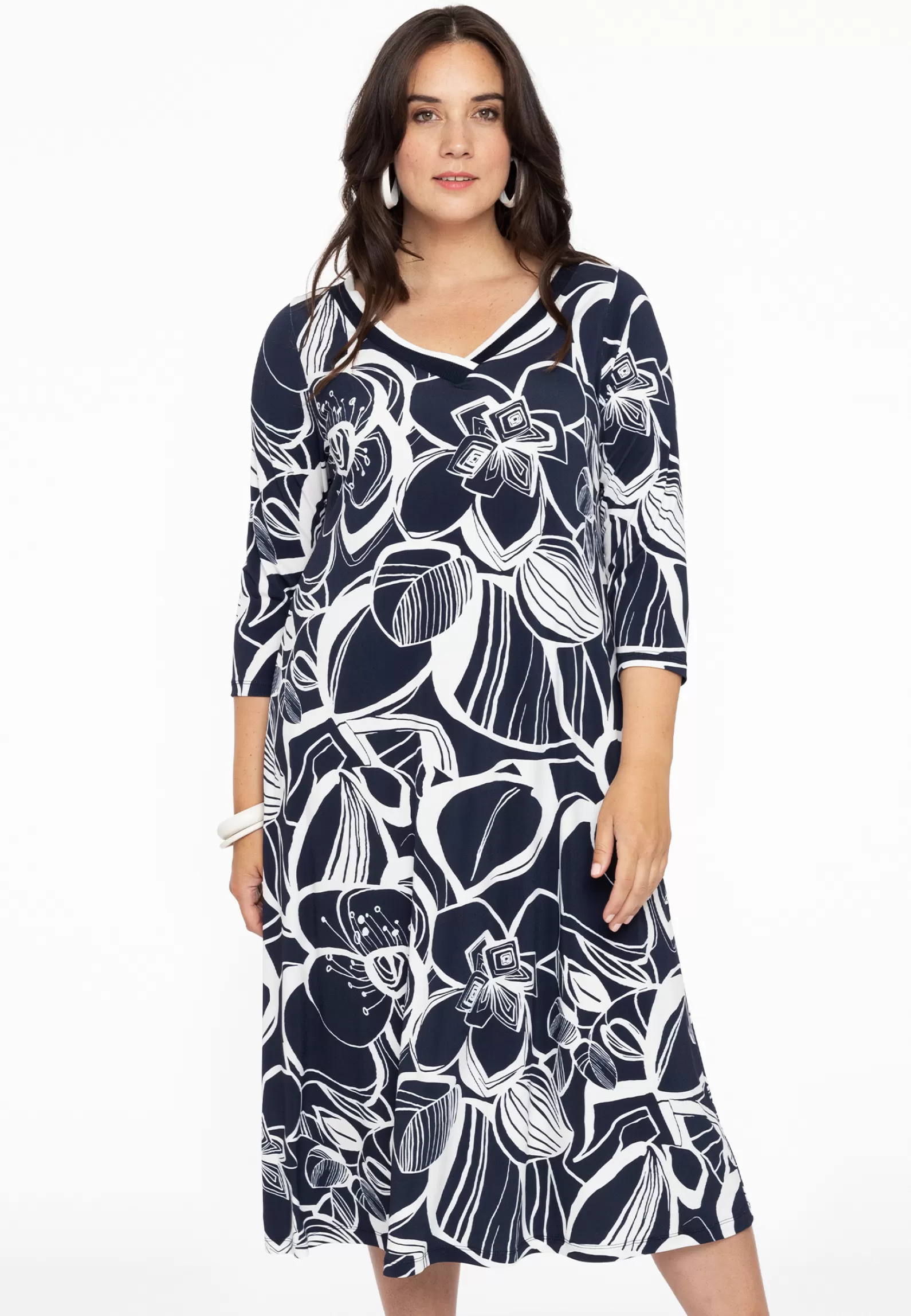 Discount Dress Rib Neck Sketch Women Dresses