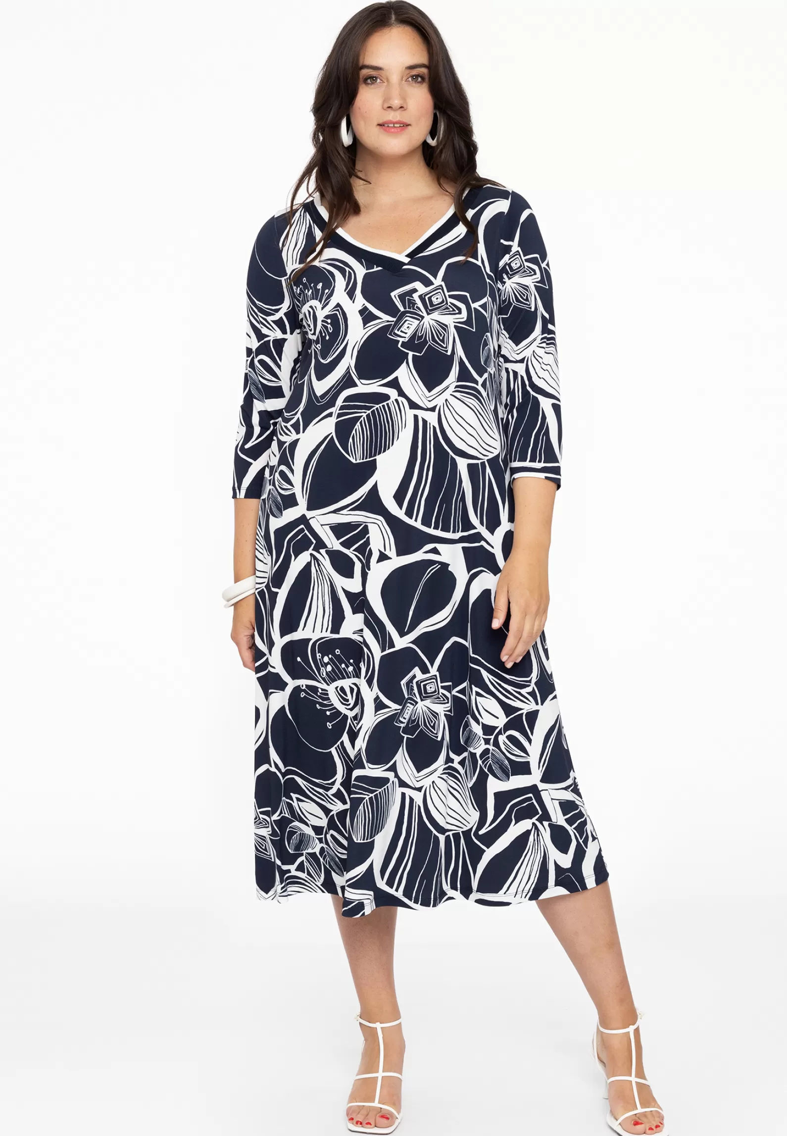 Discount Dress Rib Neck Sketch Women Dresses