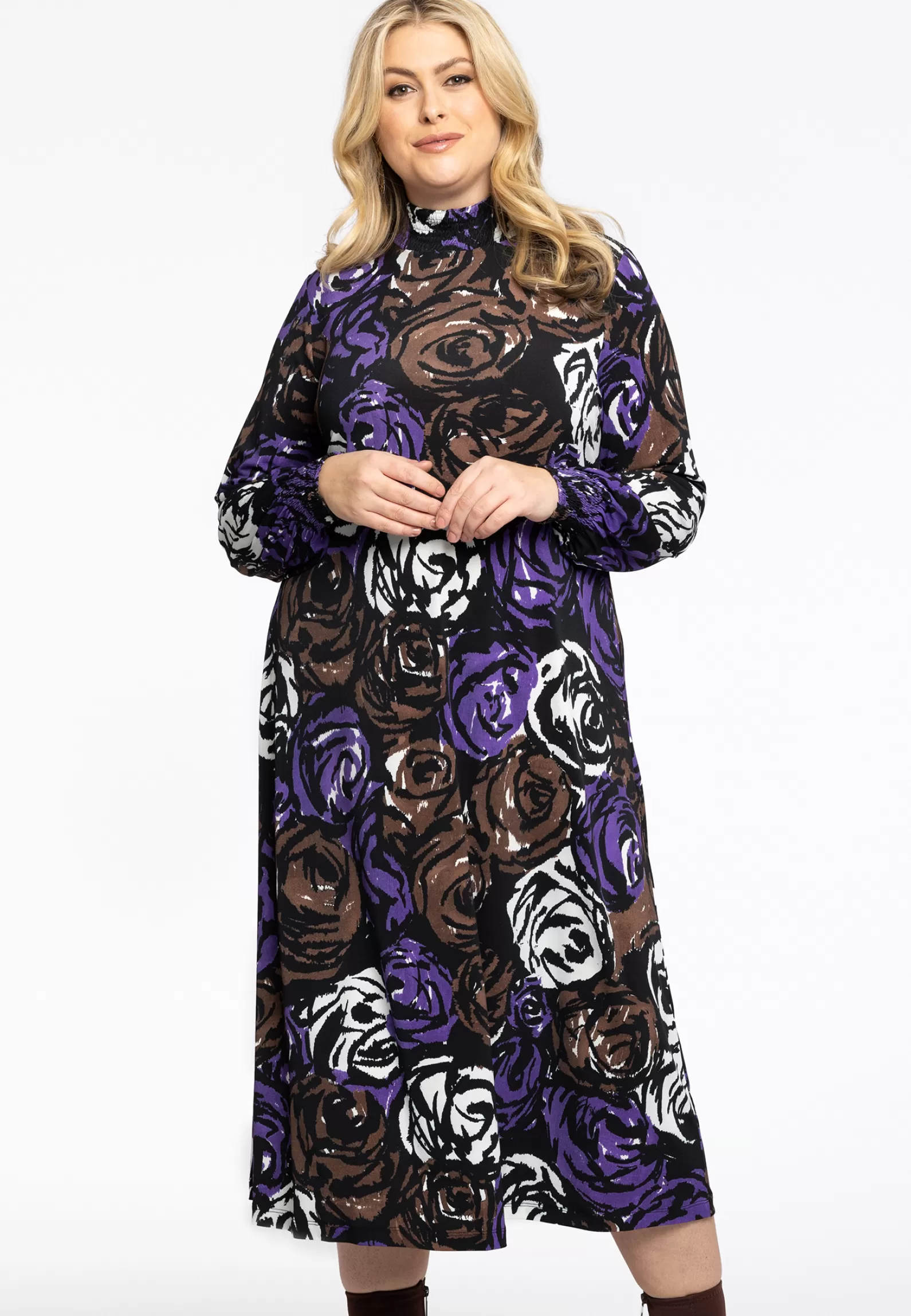 Flash Sale Dress Smocked Neck Rosy Women Dresses