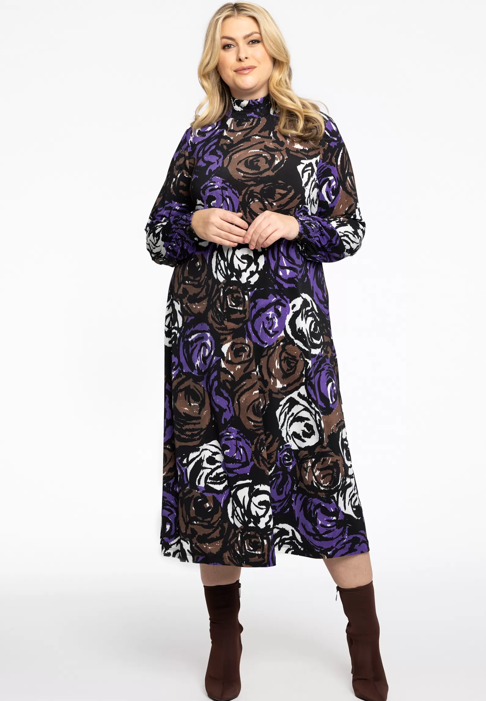 Flash Sale Dress Smocked Neck Rosy Women Dresses