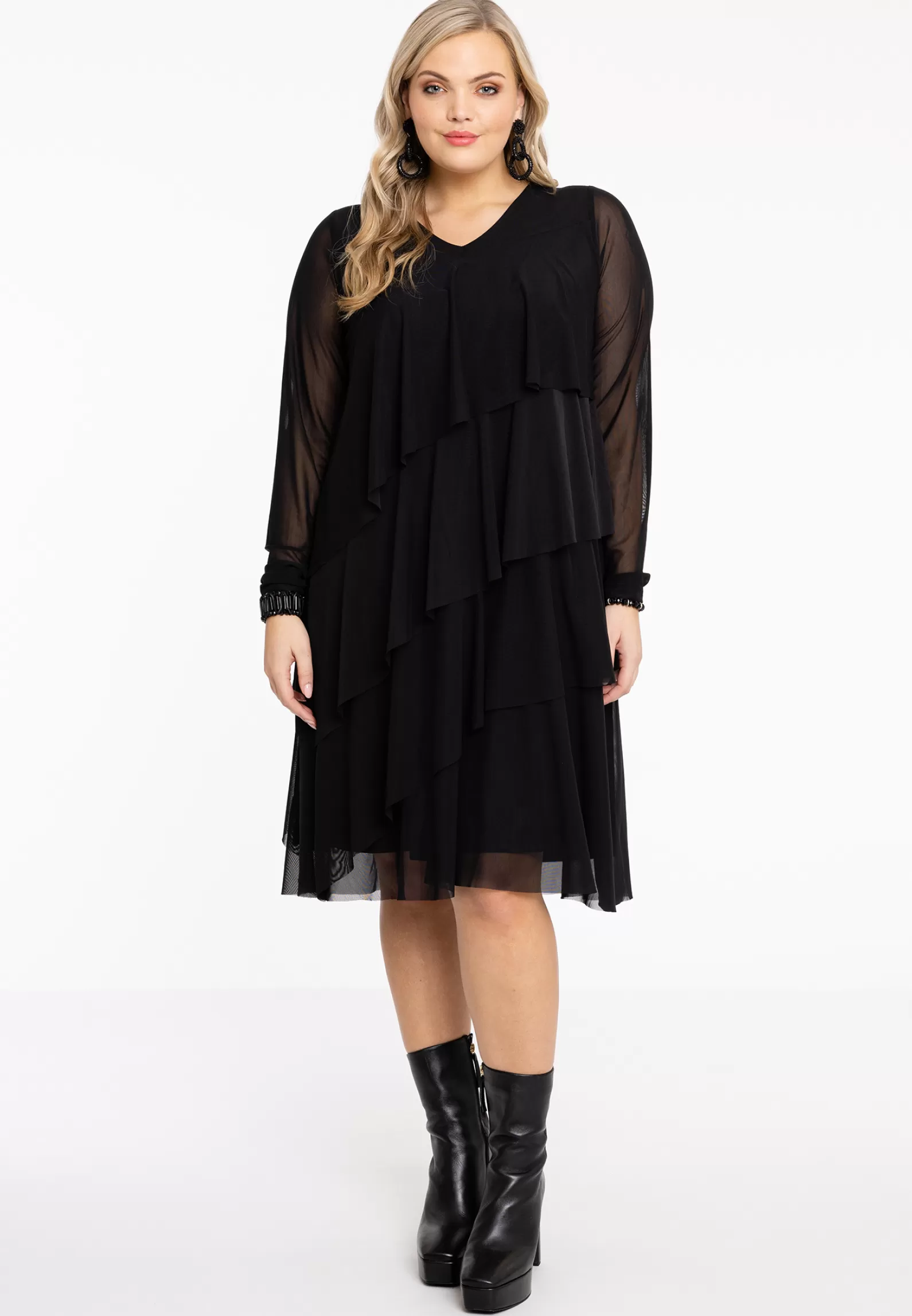 Discount Dress With Frills Women Dresses