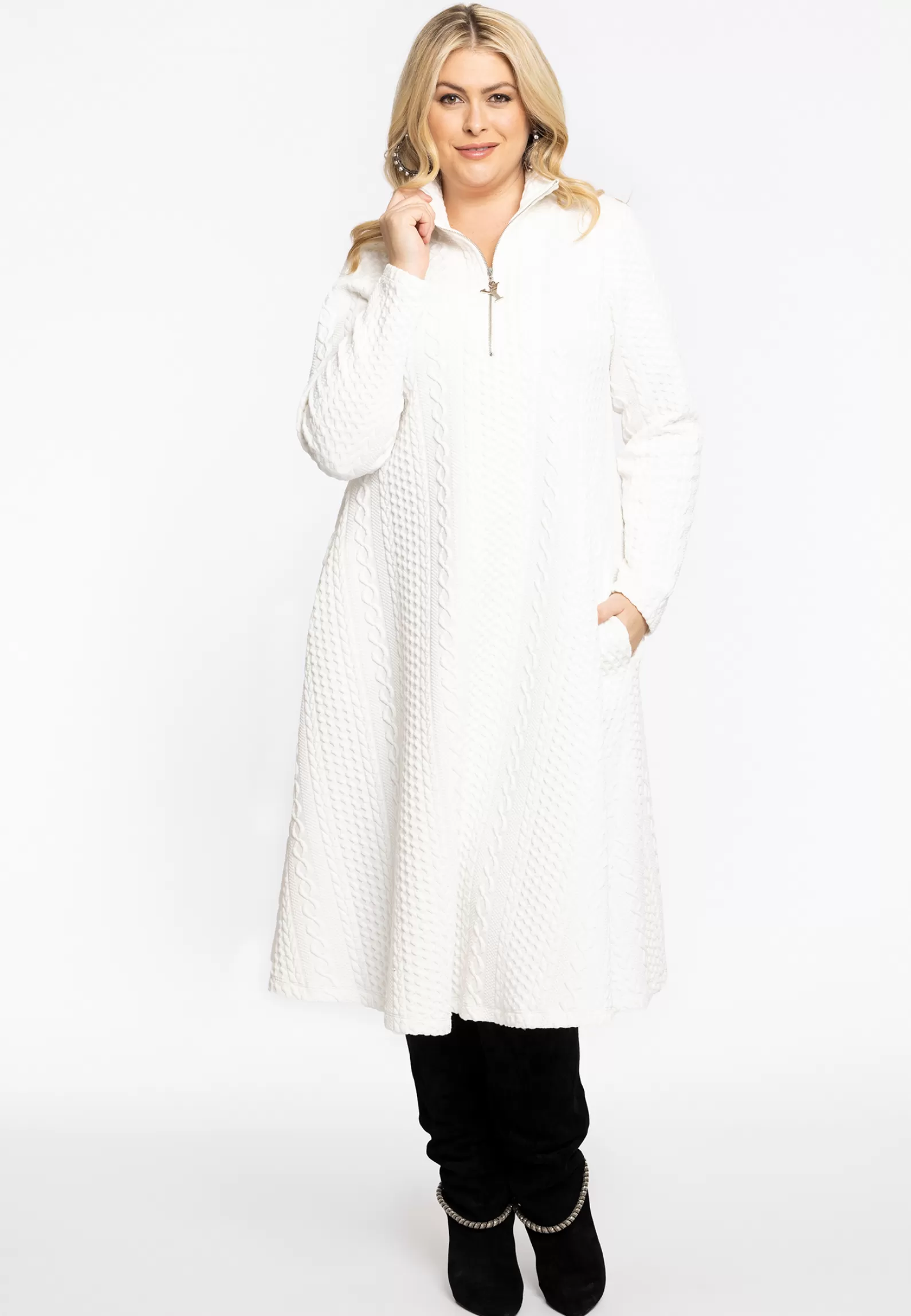 Sale Dress Zipped Collar Cozy Women Dresses