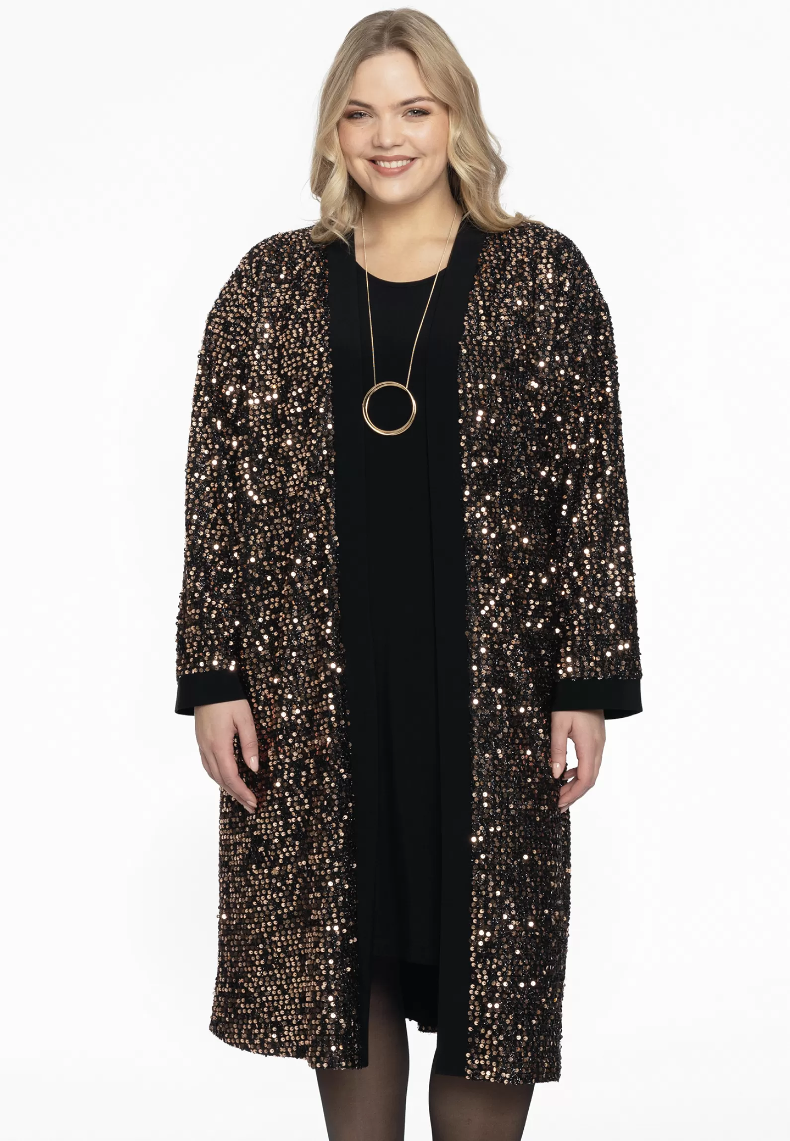 Cheap Jacket Long Gold Sequins Women Coats & Blazers