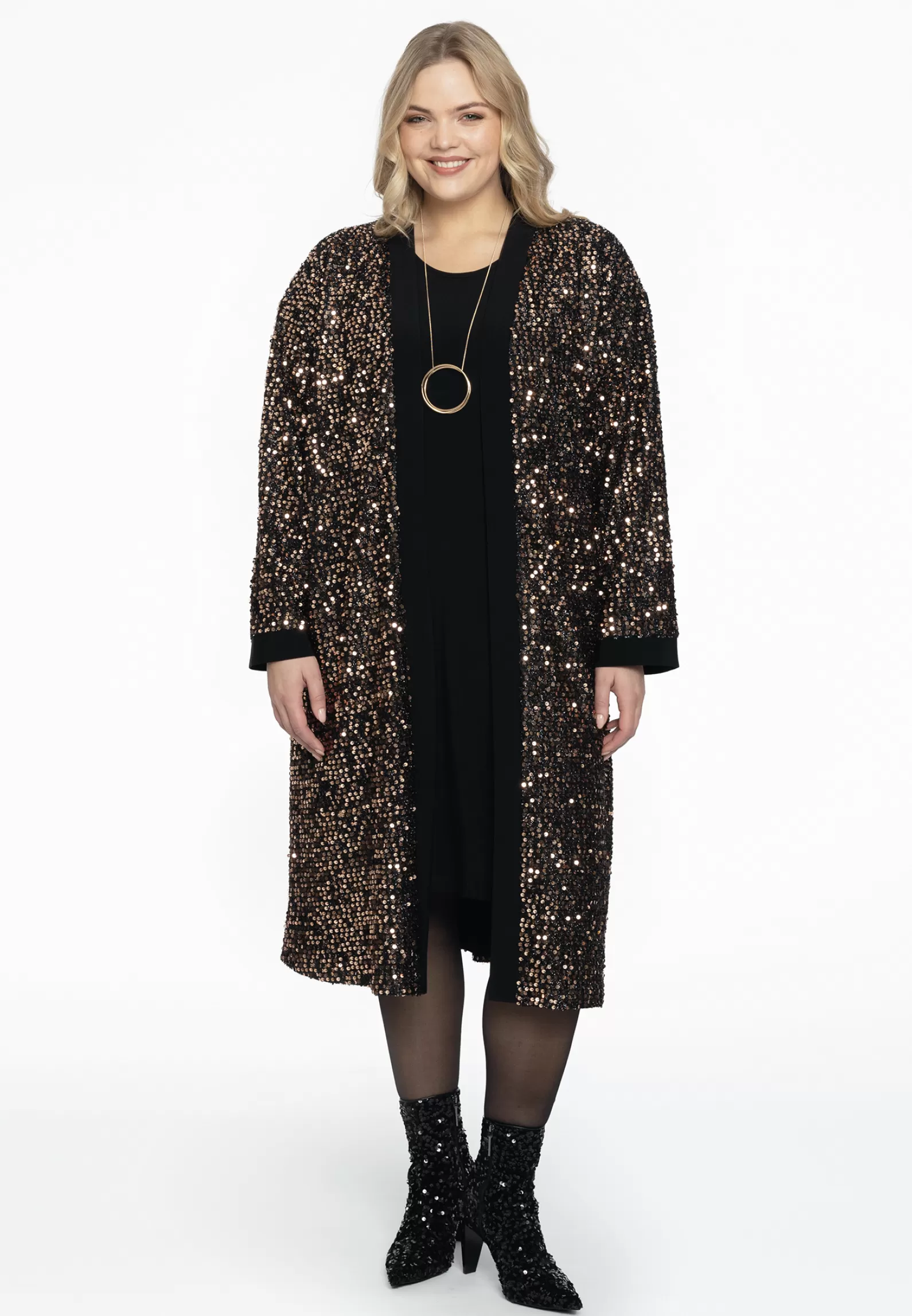 Cheap Jacket Long Gold Sequins Women Coats & Blazers