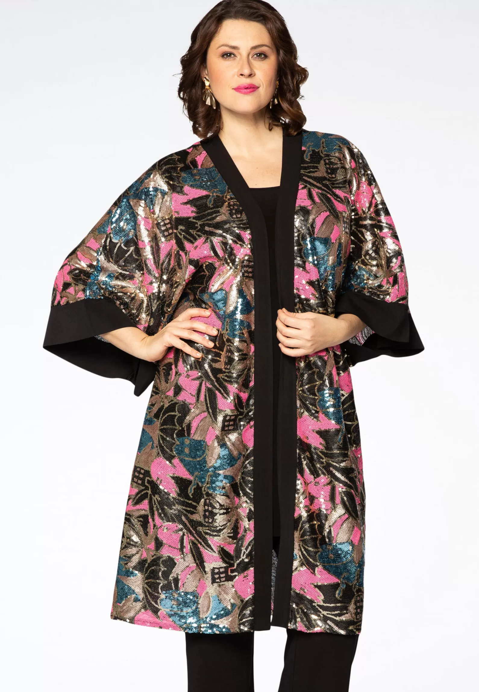 Flash Sale Kimono Sequin Women Coats & Blazers