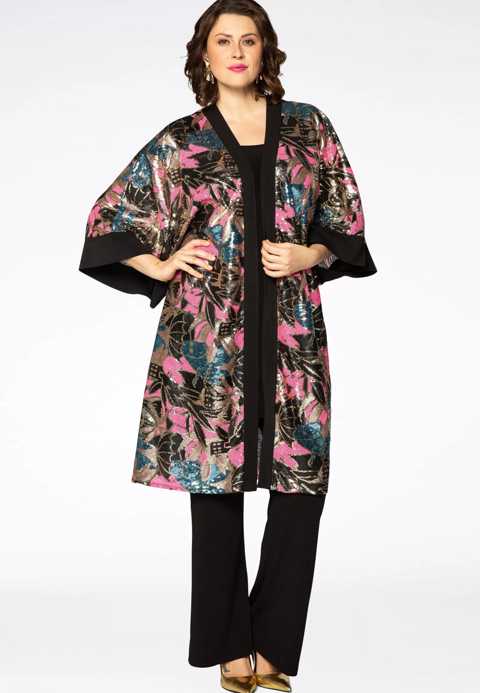 Flash Sale Kimono Sequin Women Coats & Blazers