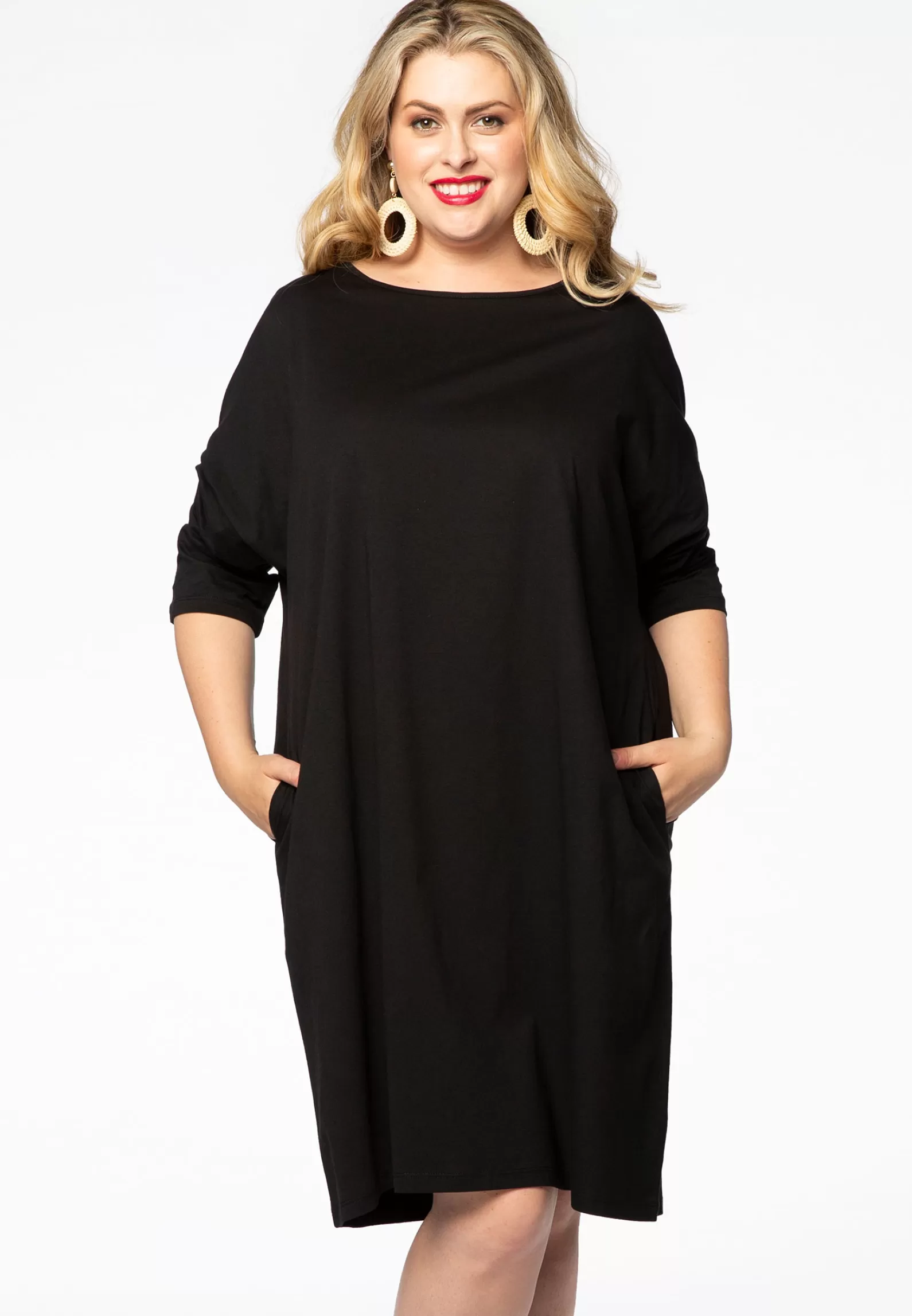 Cheap Midi Dress Pockets Cotton Women Dresses
