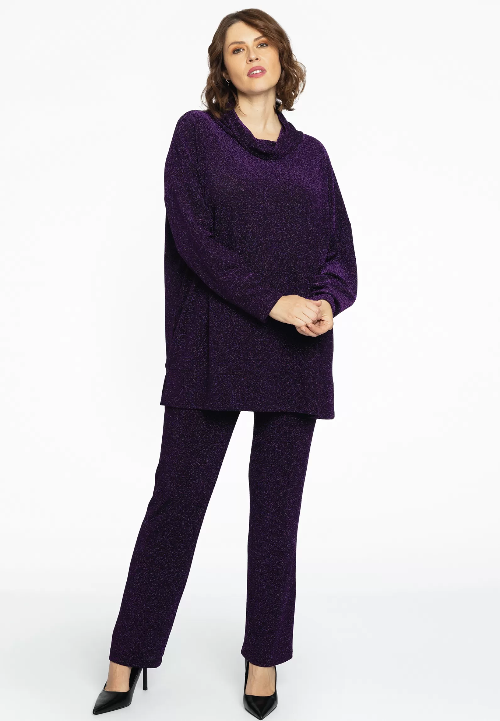 New Pullover Turtle Neck Lurex Women Sweaters & Cardigans