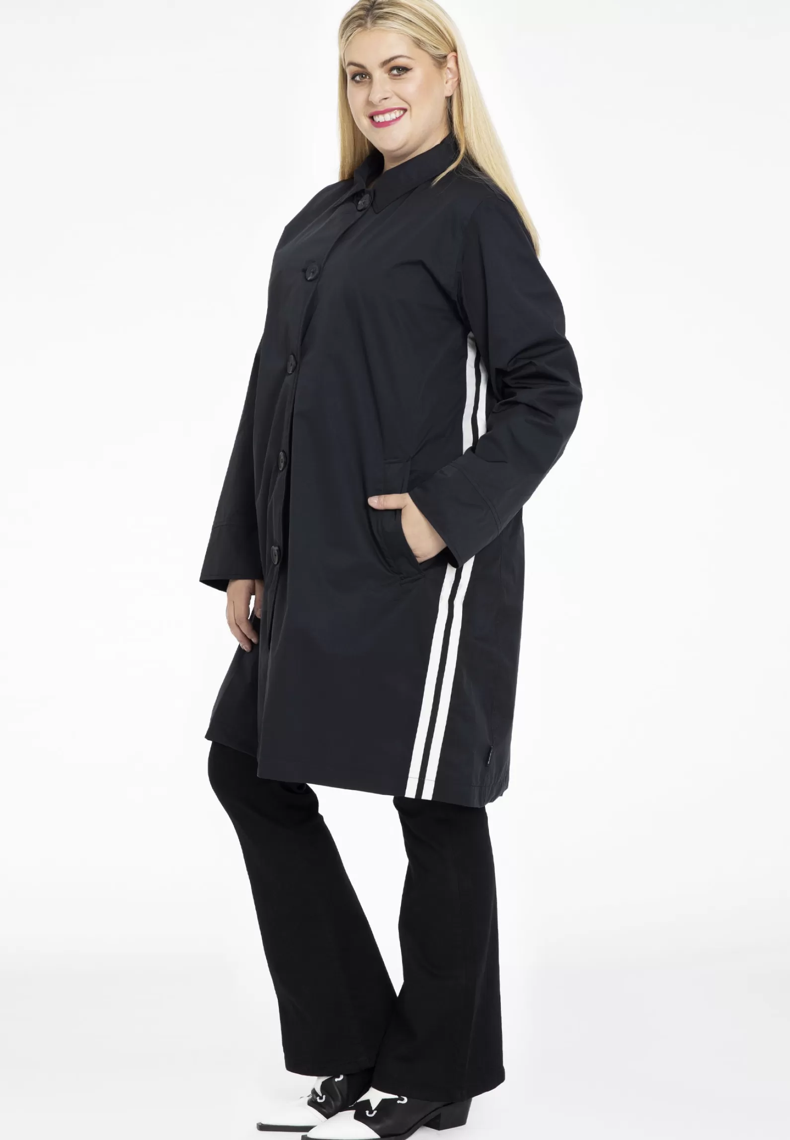 Clearance Raincoat With Stripes Women Coats & Blazers