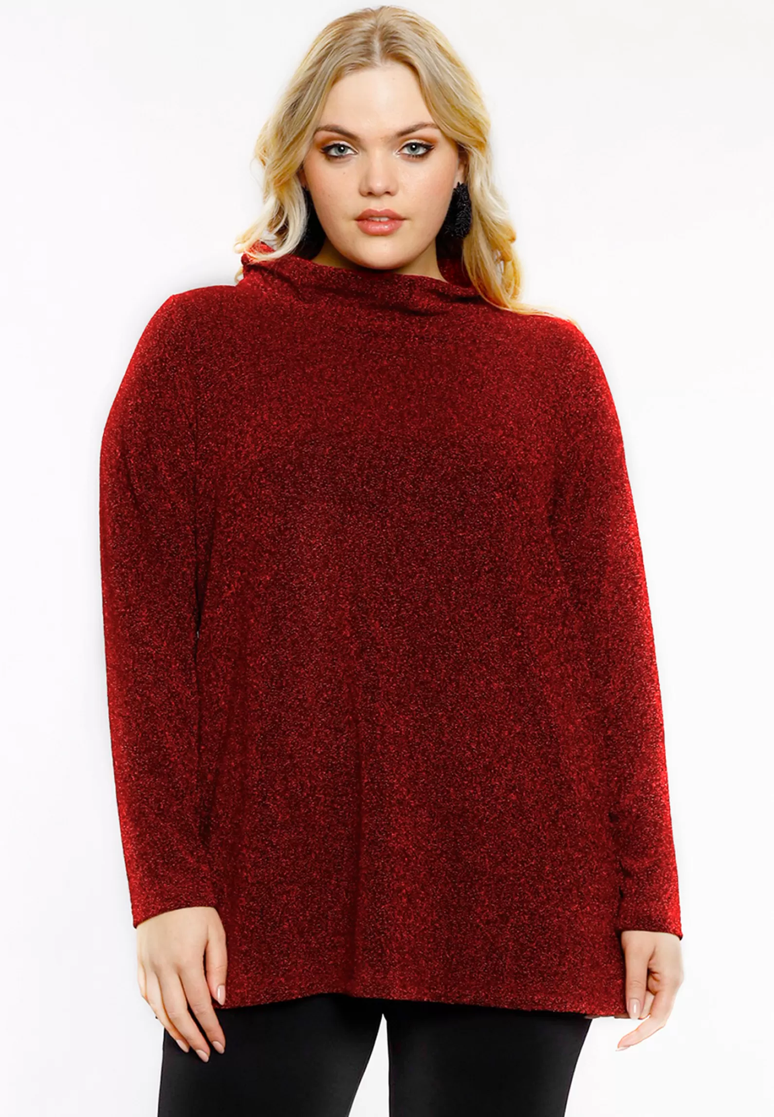 Fashion Shirt A-Line Turtle Neck Sparkle Women Basics