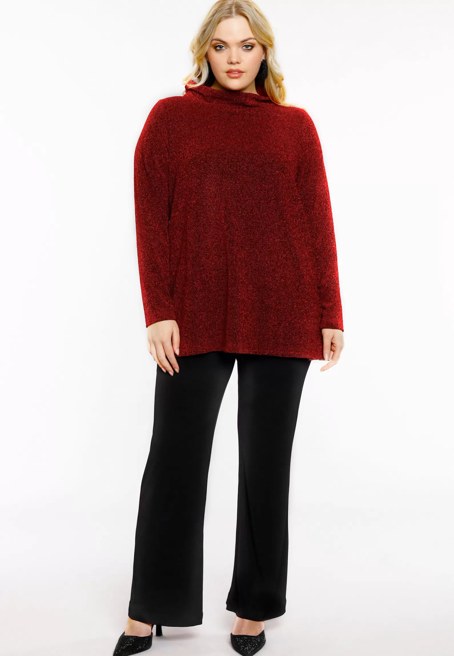 Hot Shirt A-Line Turtle Neck Sparkle Women Shirts