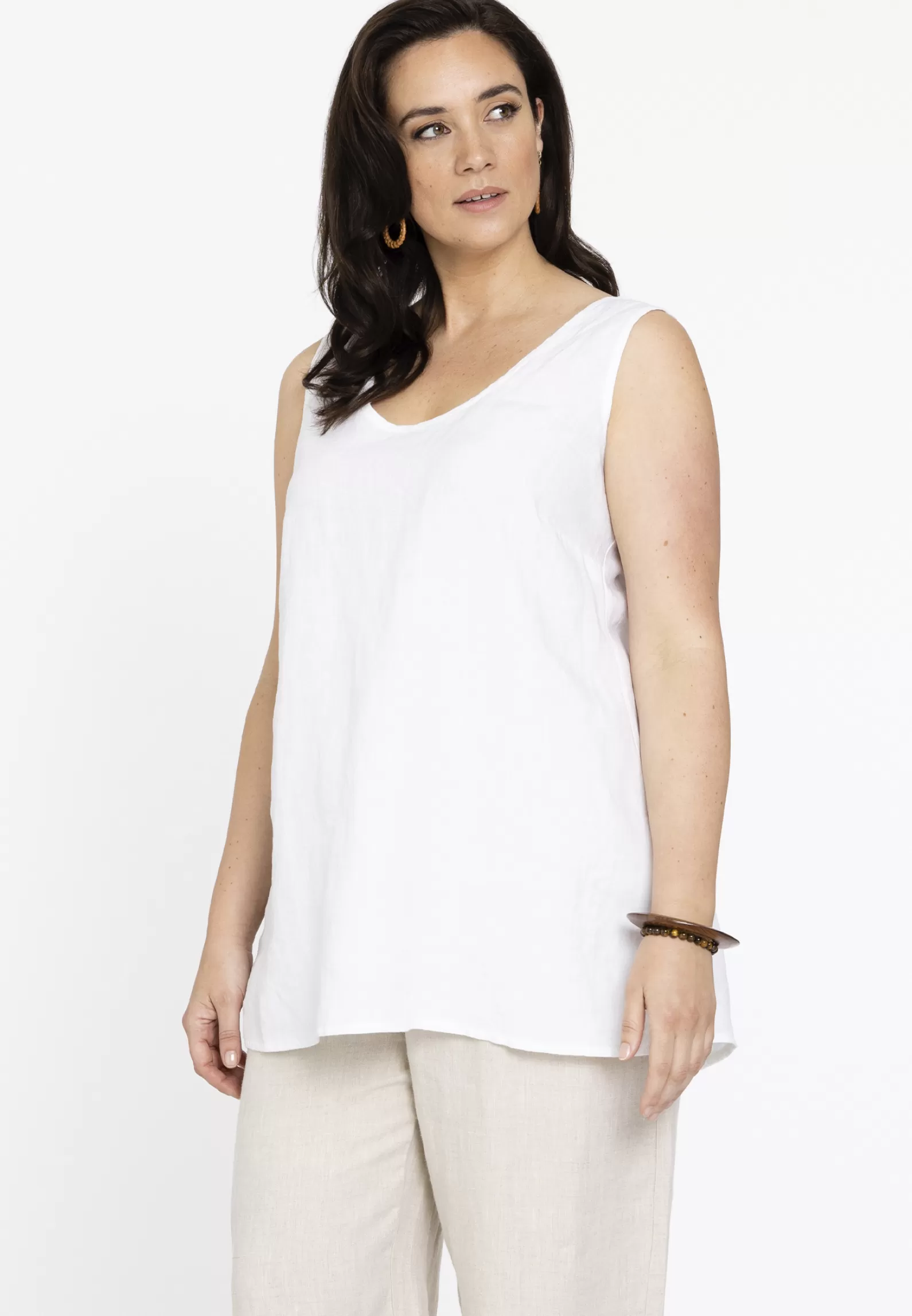 Fashion Singlet Flare Linen Women Singlets