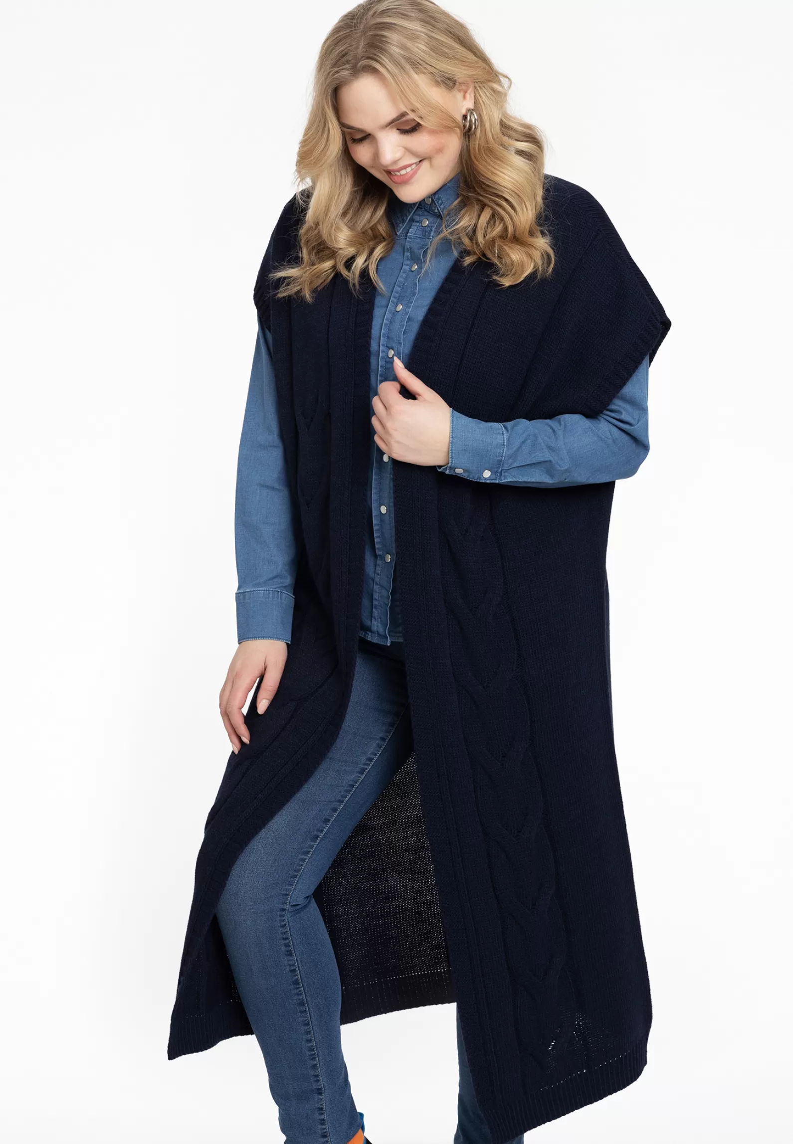 Hot Sleeveless Cardigan Cable Women Sweaters & Cardigans
