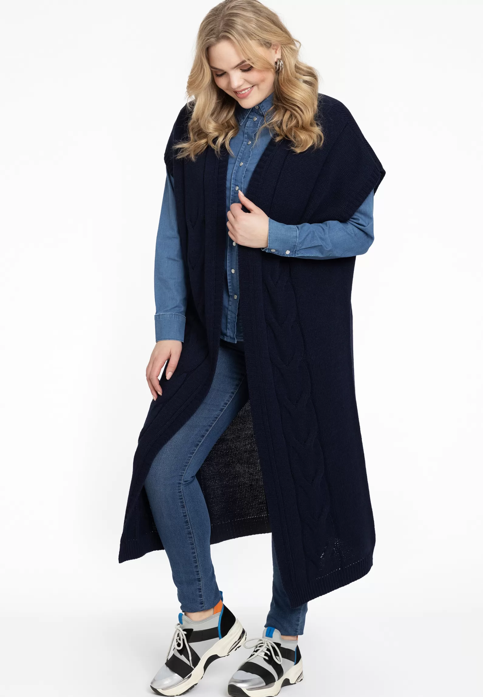 Hot Sleeveless Cardigan Cable Women Sweaters & Cardigans