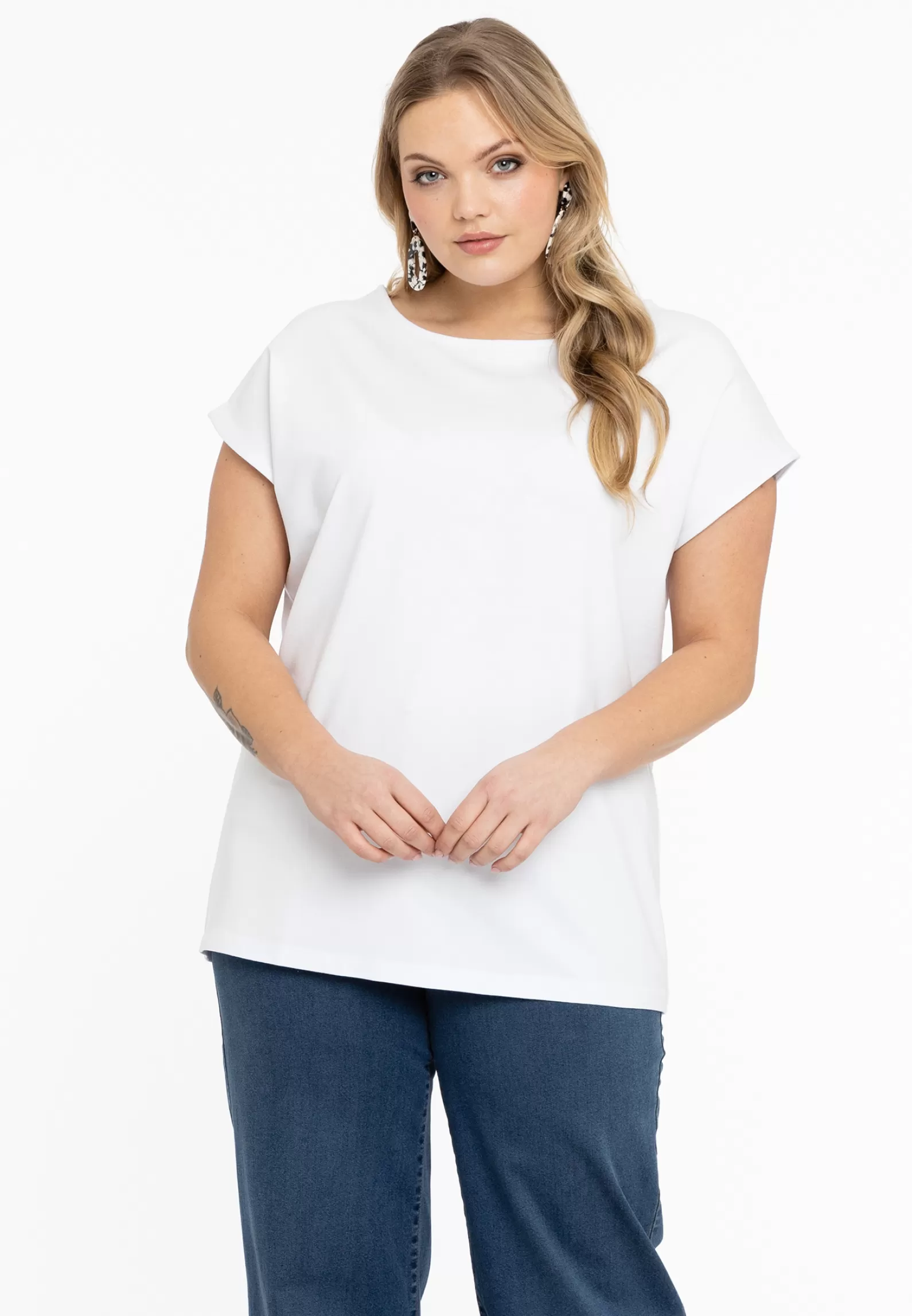 Store T-Shirt Cap Sleeves Wide Viscose Women Basics