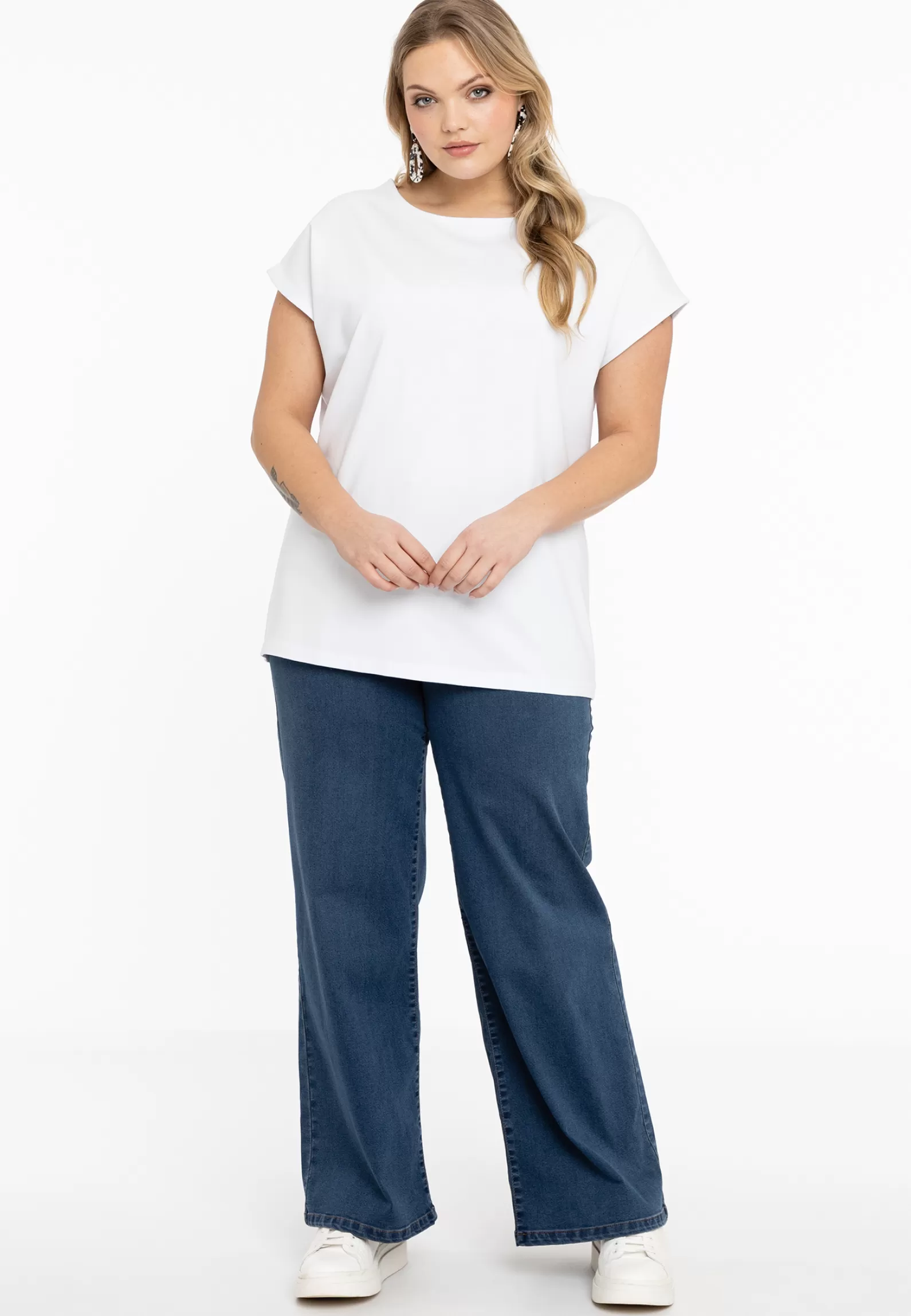 Store T-Shirt Cap Sleeves Wide Viscose Women Basics