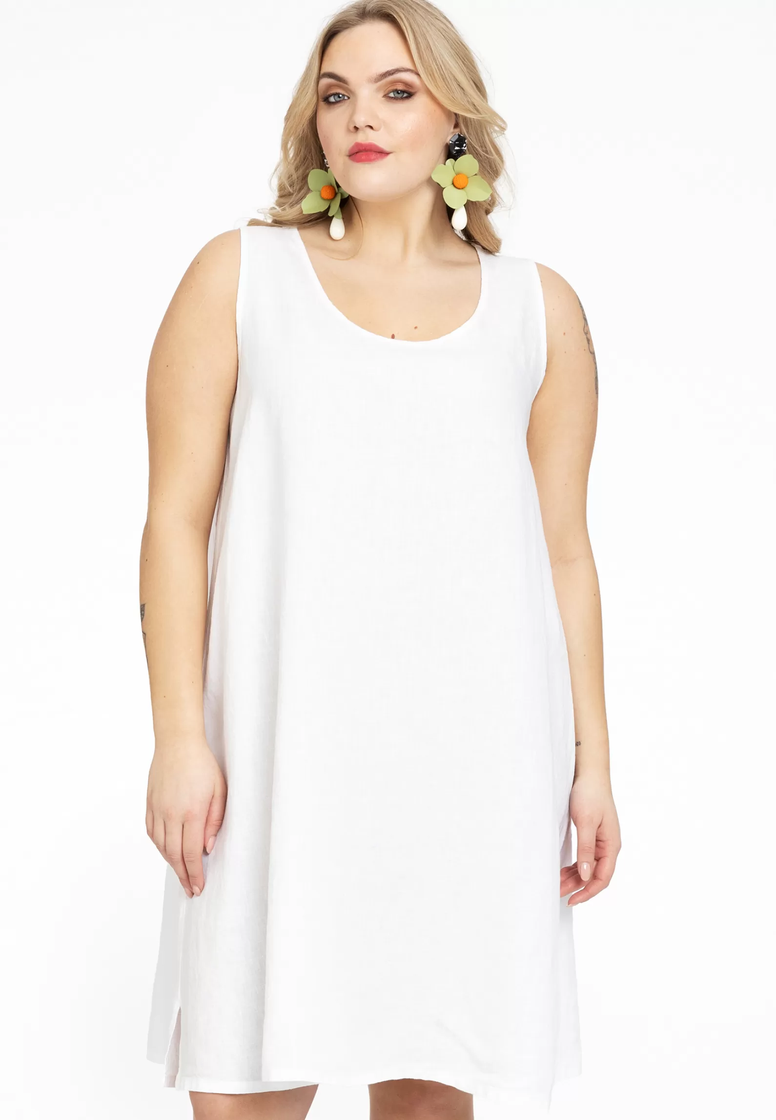 Clearance Tunic A-Line Sleeveless Linen Women Tunics