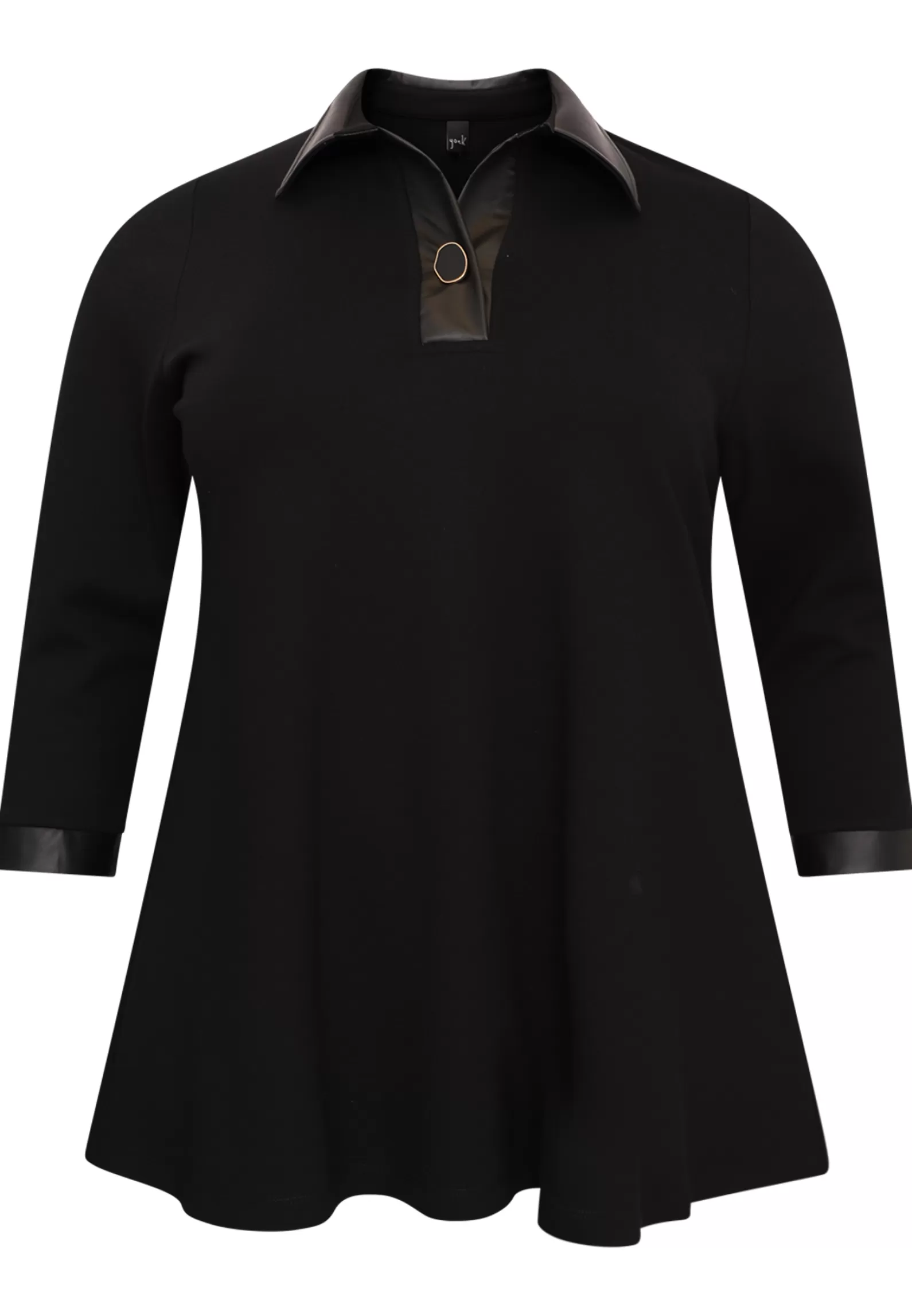 Cheap Tunic Faux Leather Details Interlock Women Tunics