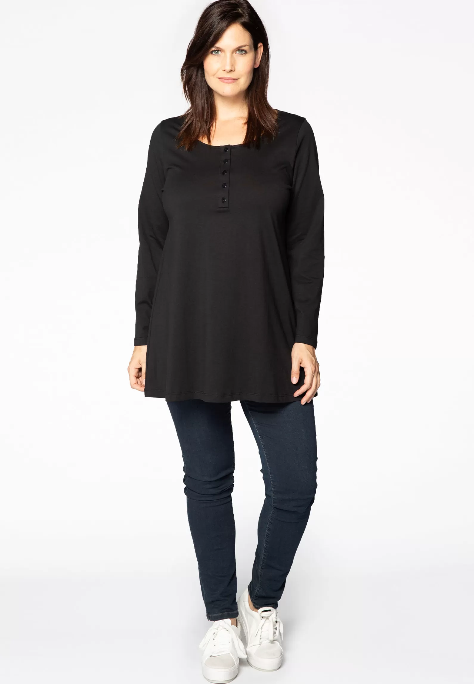 Sale Tunic Flare Buttons Cotton Women Basics