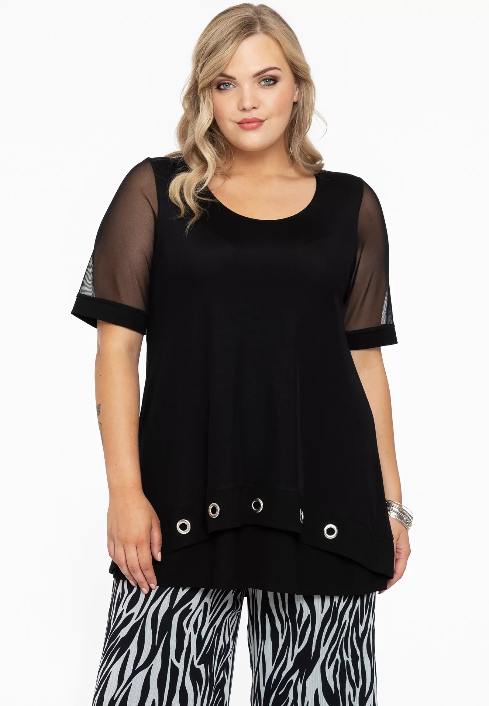 Outlet Tunic Flare Eyelets Women Tunics